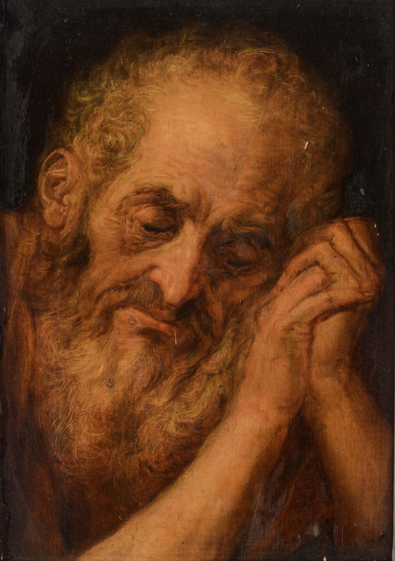 After (or circle of) Frans Floris de Vriendt (ca. 1516-1570), study of a bearded saint, 32 x 45 cm