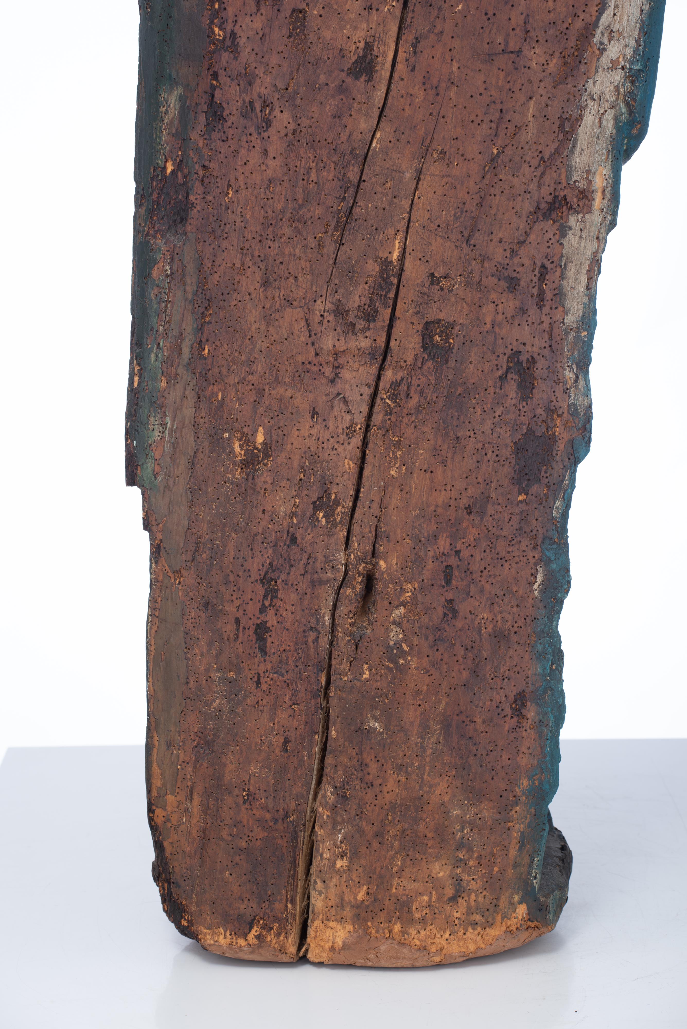 A walnut sculpture of a standing bishop, 15thC or later, H 124 cm - Bild 8 aus 89