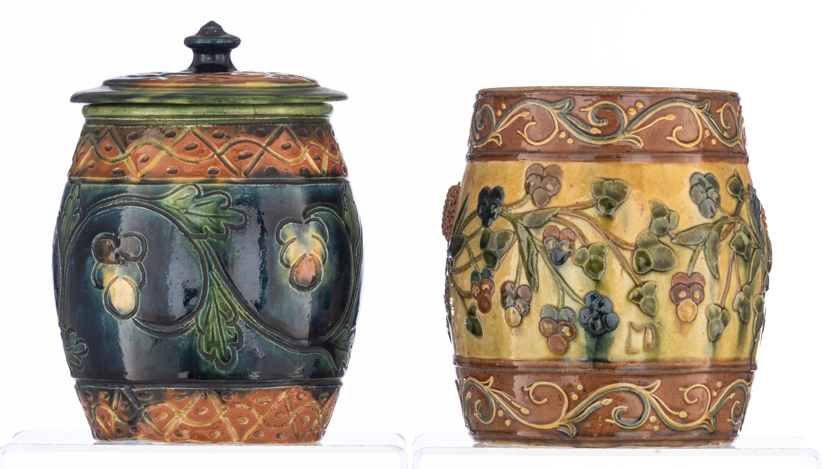 Two typical Flemish pottery tobacco jars; a ditto vase, and we add two Monte San Savino charcoal bas - Image 9 of 32