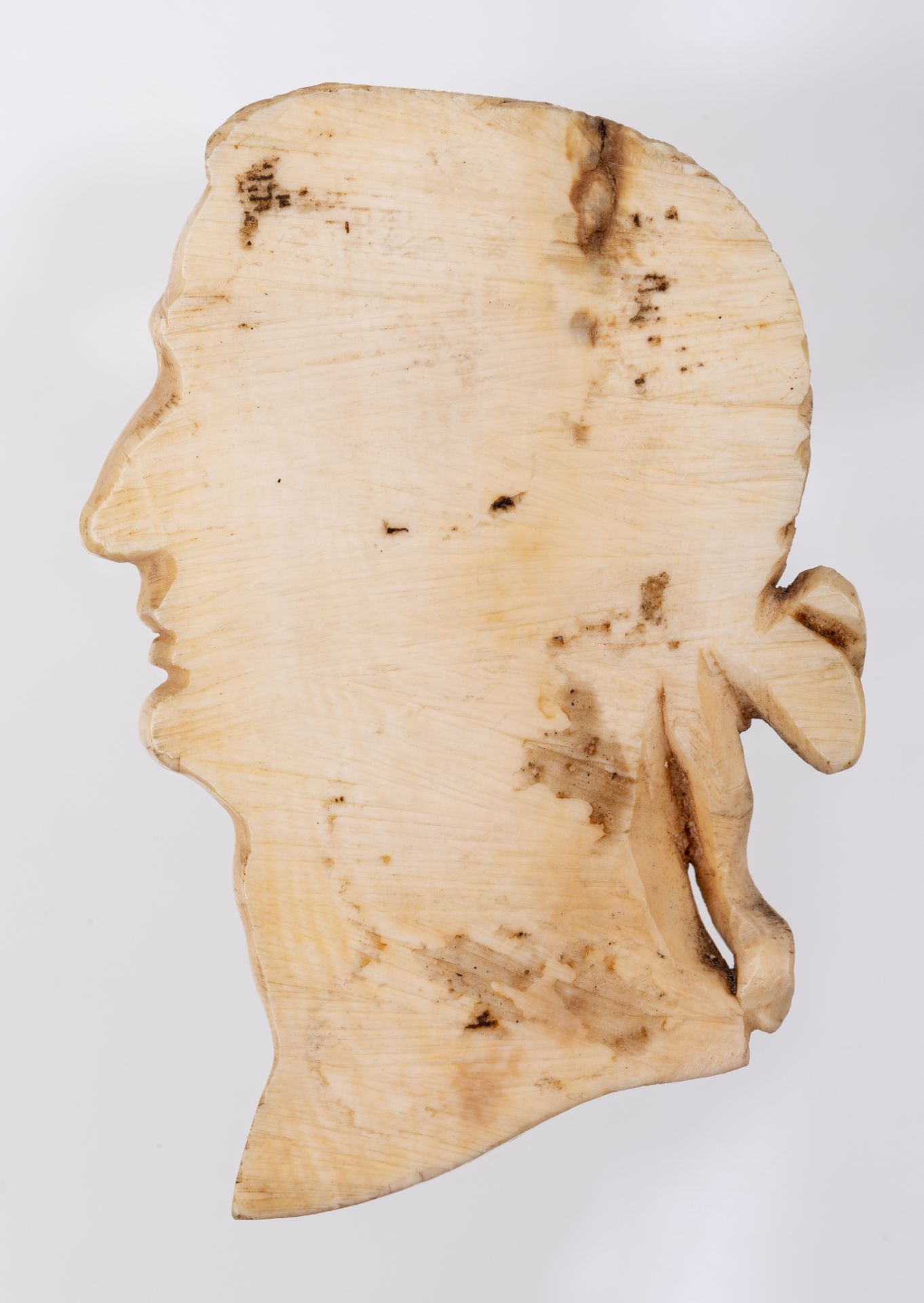 A rare series of twelve ivory profile portraits of Roman emperors, late 18thC / early 19thC, H 7,2 - - Image 8 of 36