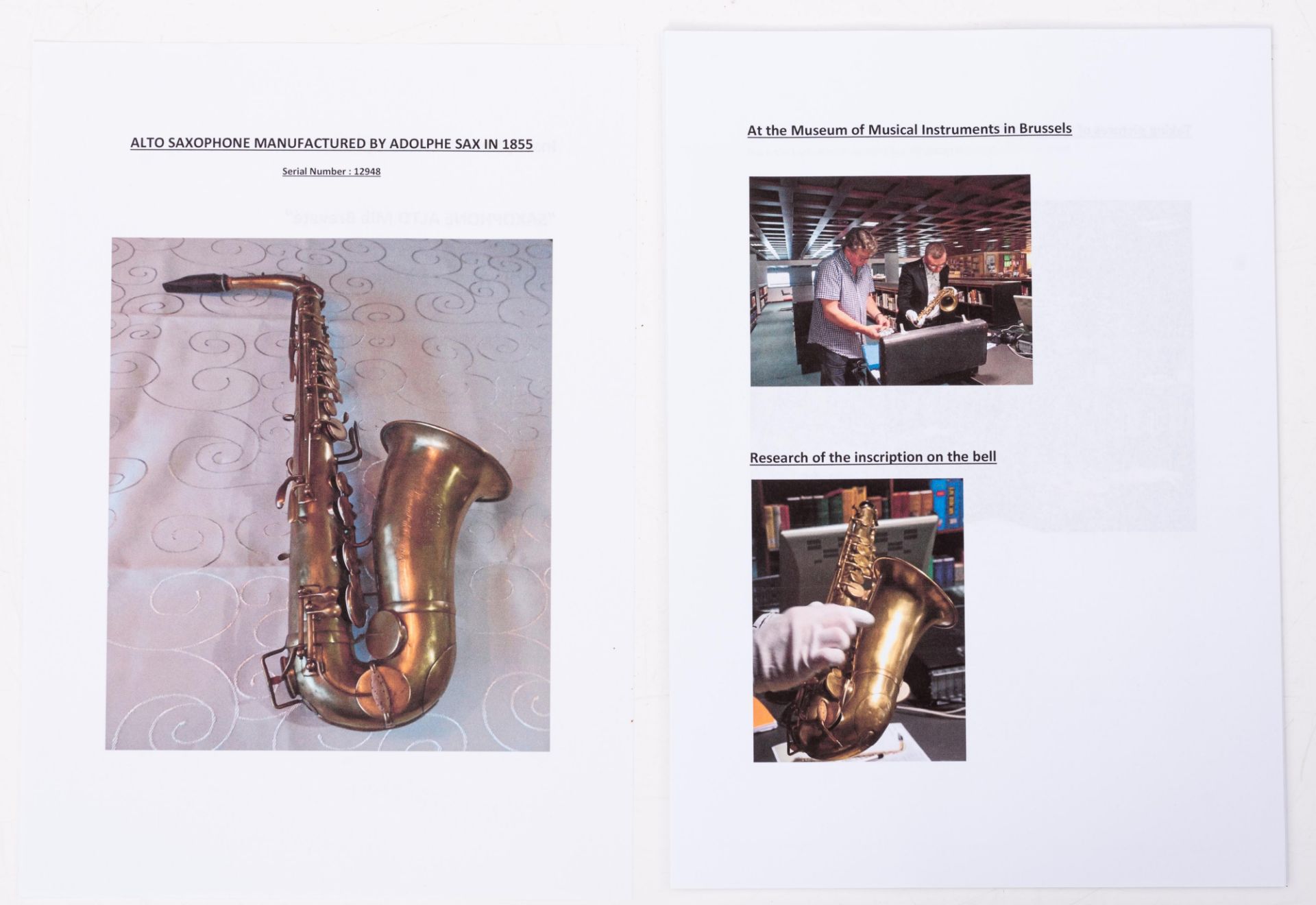 A rare MIB bréveté alto saxophone, serailnr. 12948, date of construction 1855, H 61,5 cm - Image 19 of 54