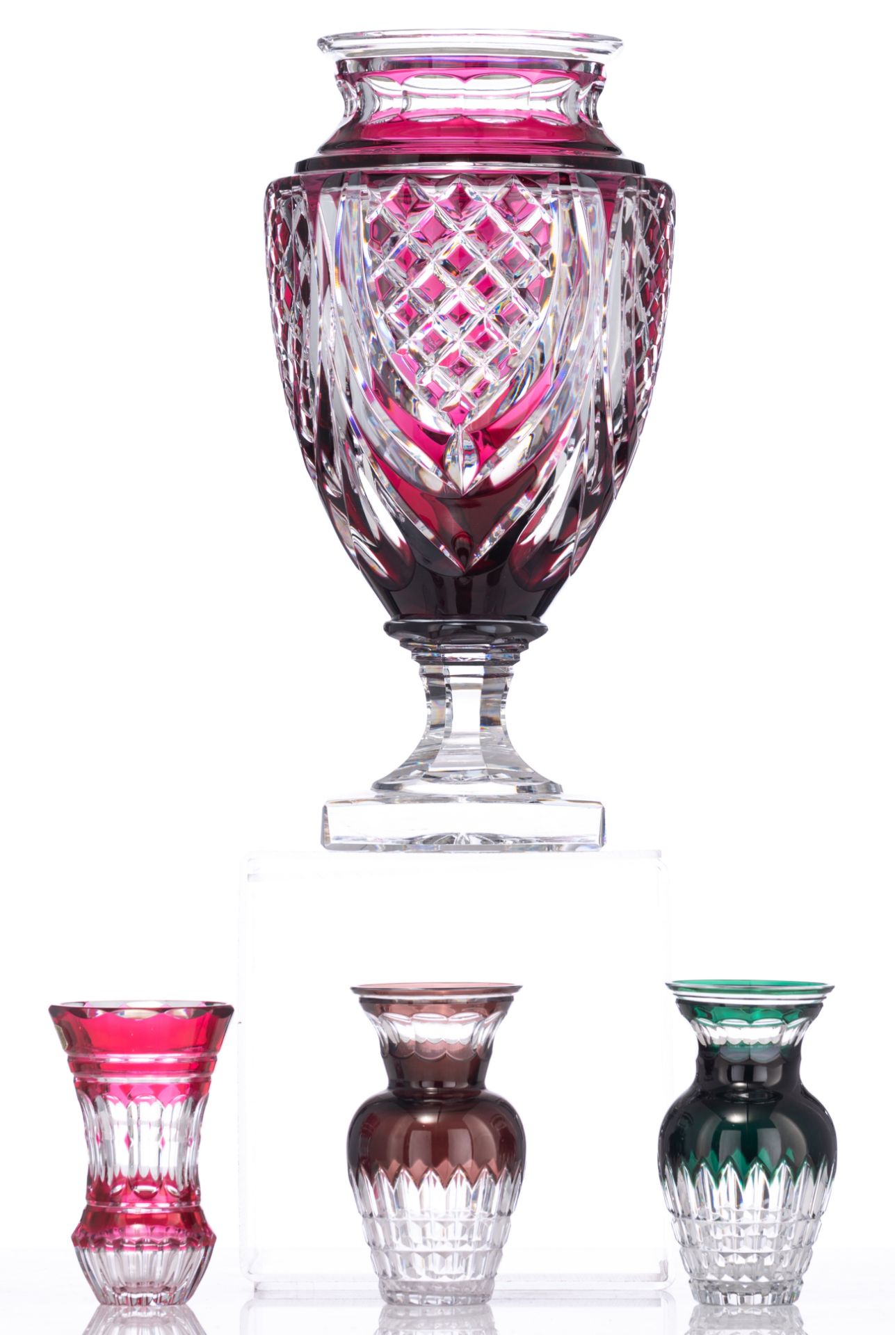A collection of Val-Saint-Lambert vases, H 14,3 - 14,6 cm - Image 3 of 15