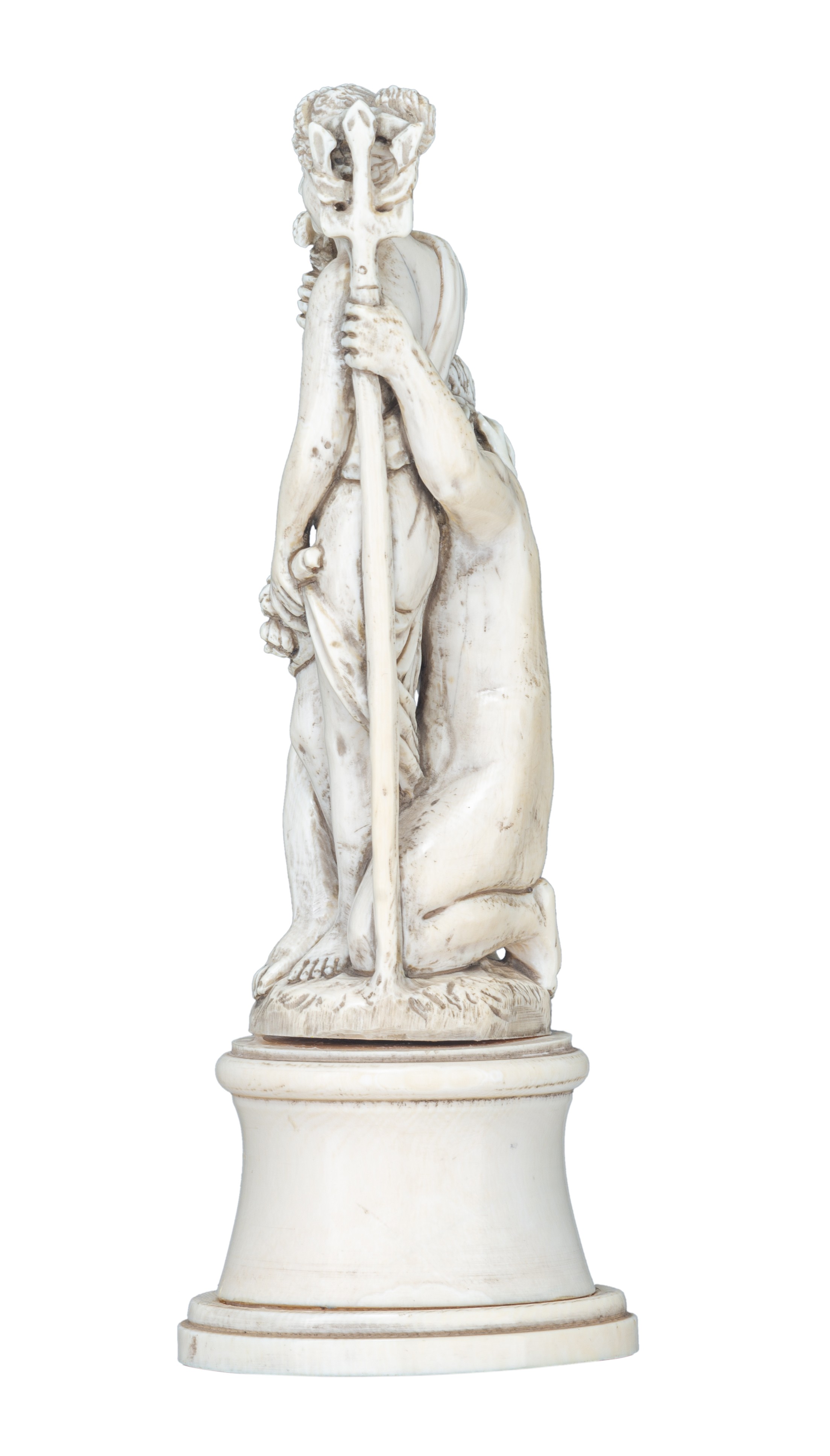 A second half of the19thC Dieppe or Paris mythological ivory group depicting Neptune & Flora, H 22,4 - Bild 2 aus 13