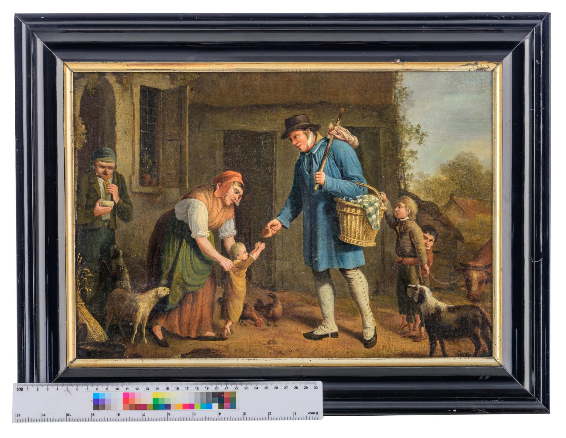 Genre painting, 18thC, 29,5 x 42,5 cm - Image 7 of 7