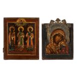 Two Russian icons, 19thC, 27 x 35 - 30 x 36 cm