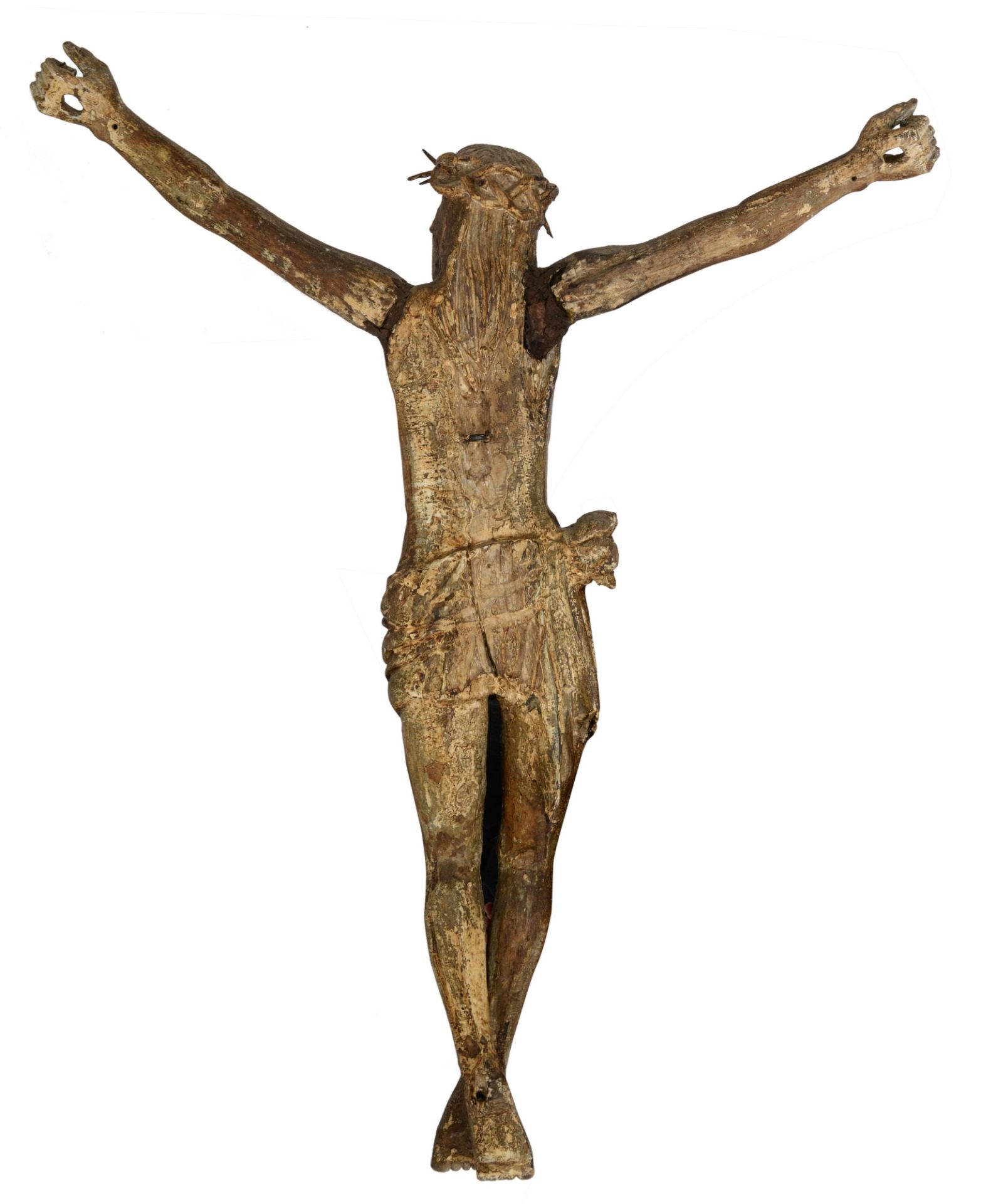 An oak Corpus Christi, H 107 cm - Image 3 of 9