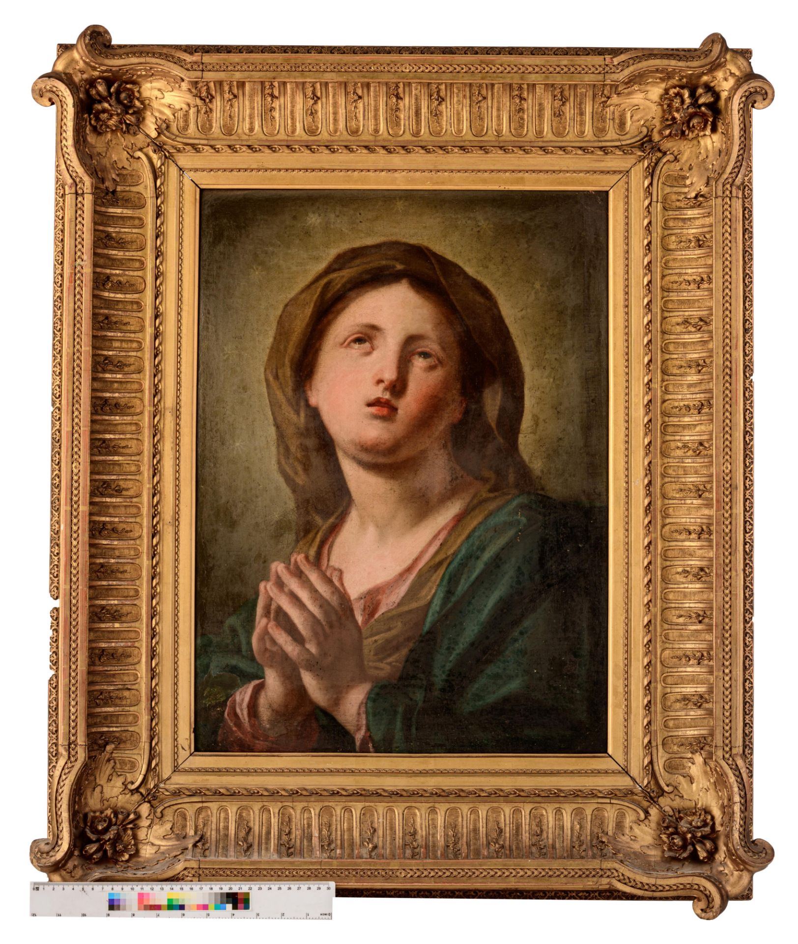 The praying Madonna, 18thC, 45 x 60 cm - Image 7 of 7