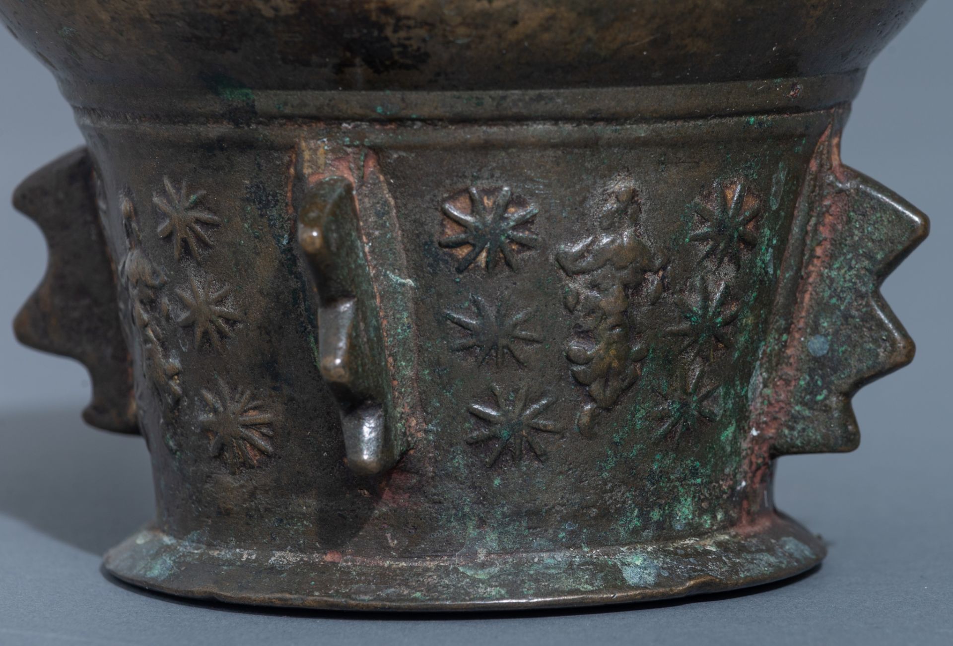 Two bronze mortars, one a 17th - 18thC South European (French or Spanish), one Dutch, 17thC, with it - Image 7 of 11