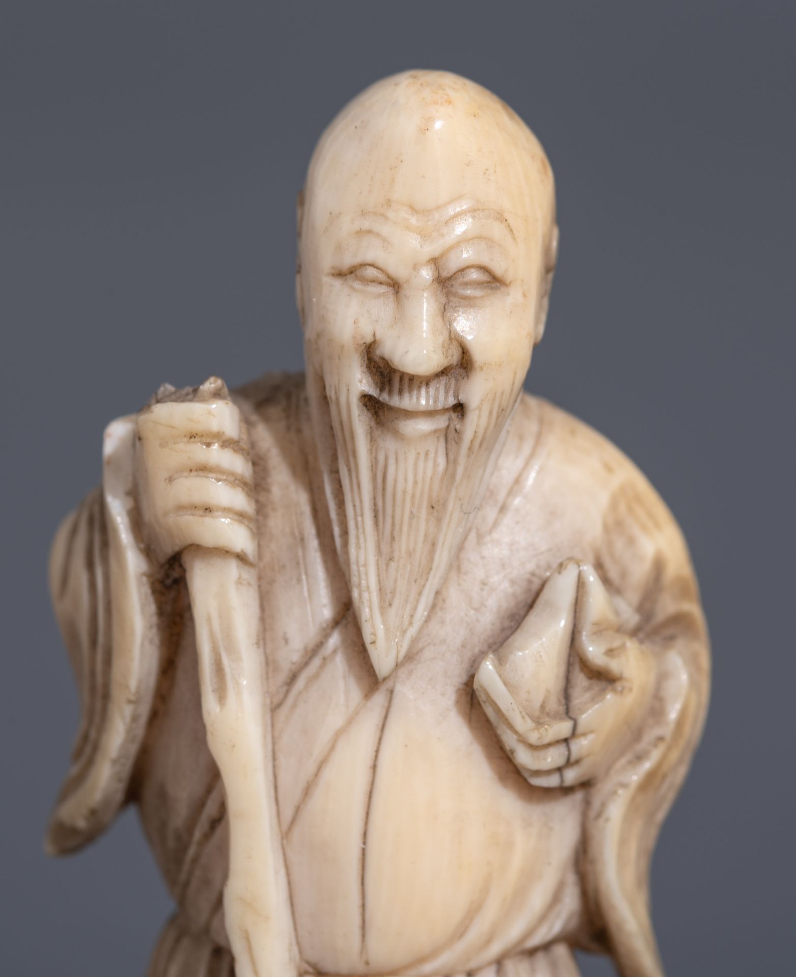 Nine various Japanese and Chinese 19th and early 20thC ivory netsuke and okimono, H 3 - 4 (x2) - 4,2 - Image 22 of 23