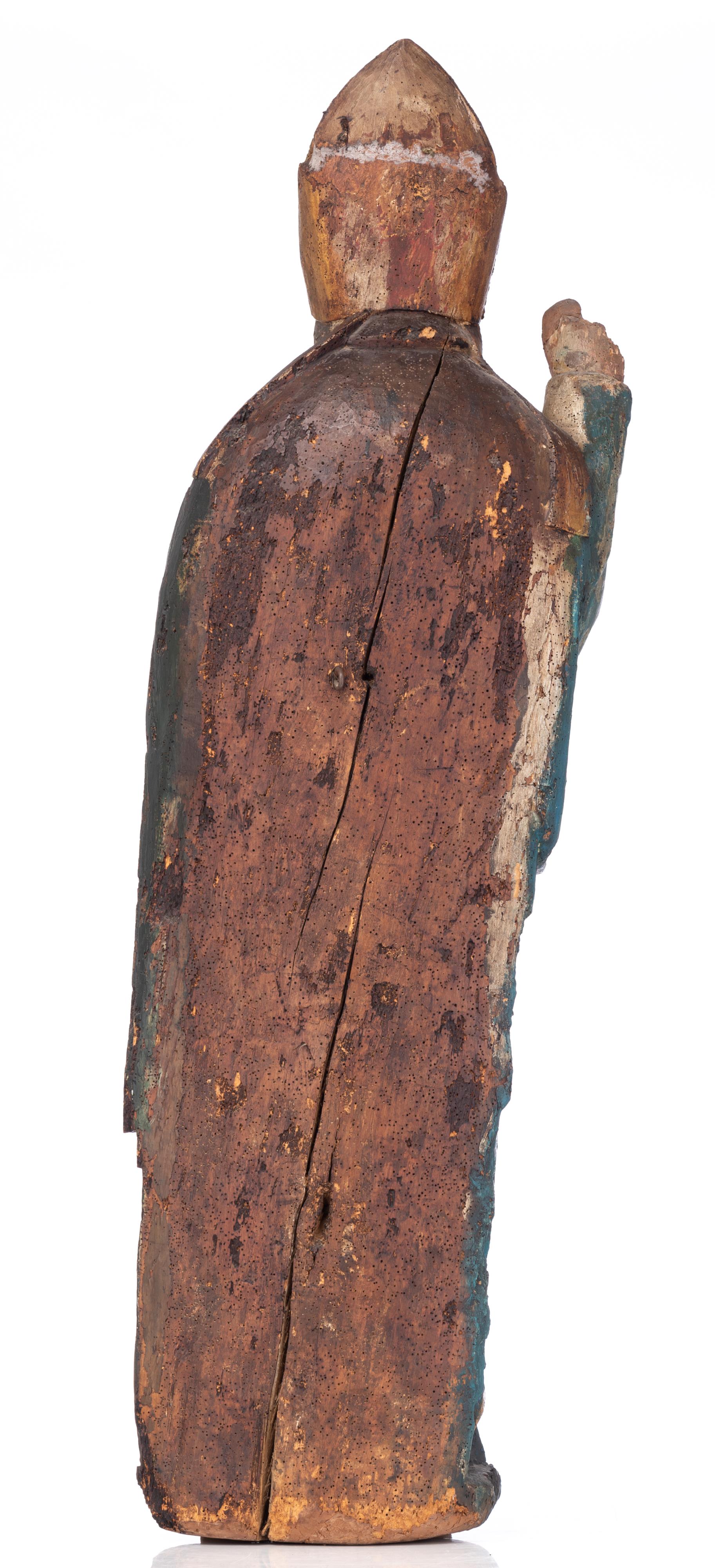 A walnut sculpture of a standing bishop, 15thC or later, H 124 cm - Bild 19 aus 89