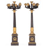 An imposing pair of Charles X style candelabras, in the manner of Thomire, H 90 cm