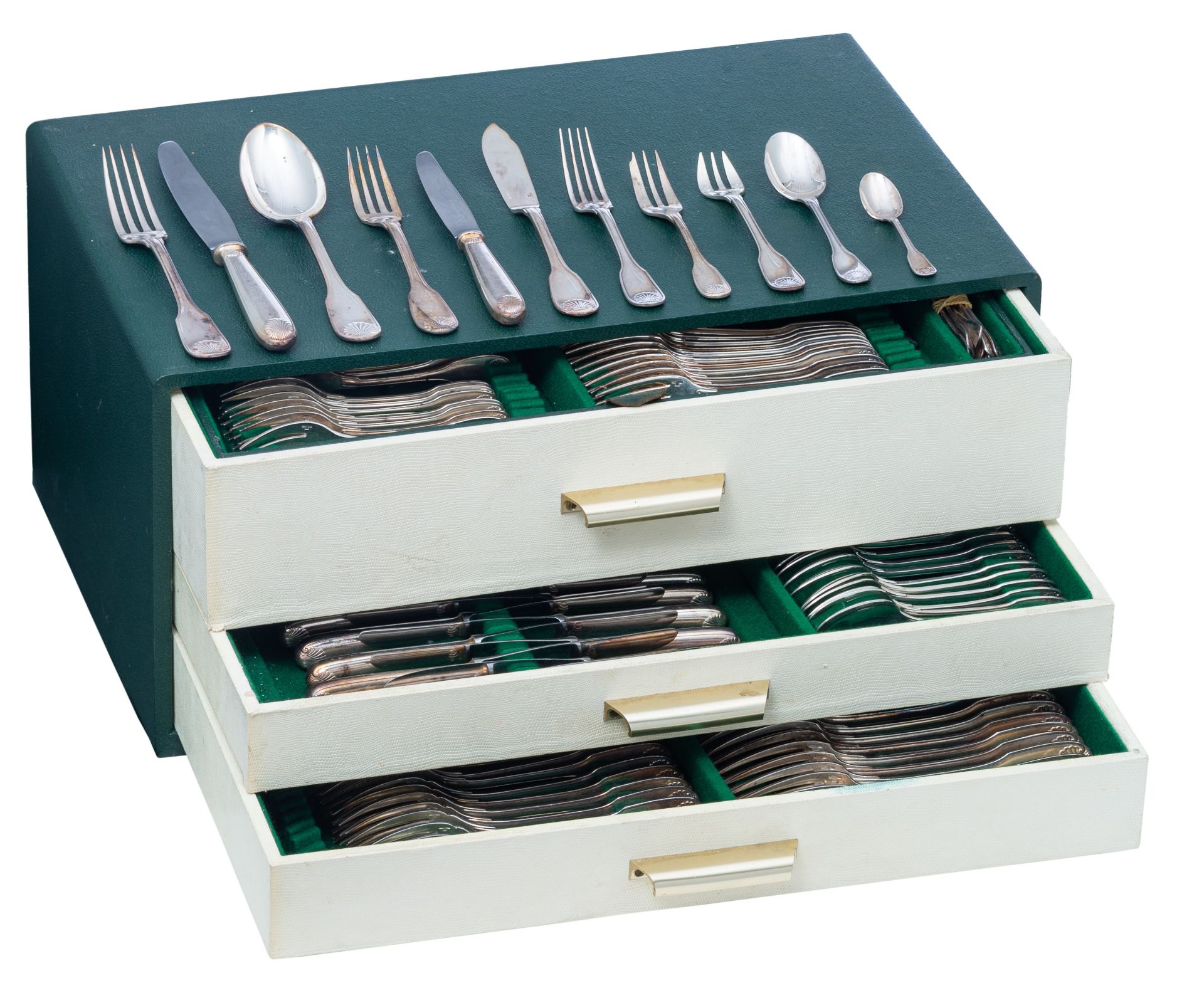 A silver-plated 'Vendome Arcantia' flatware set by Christofle