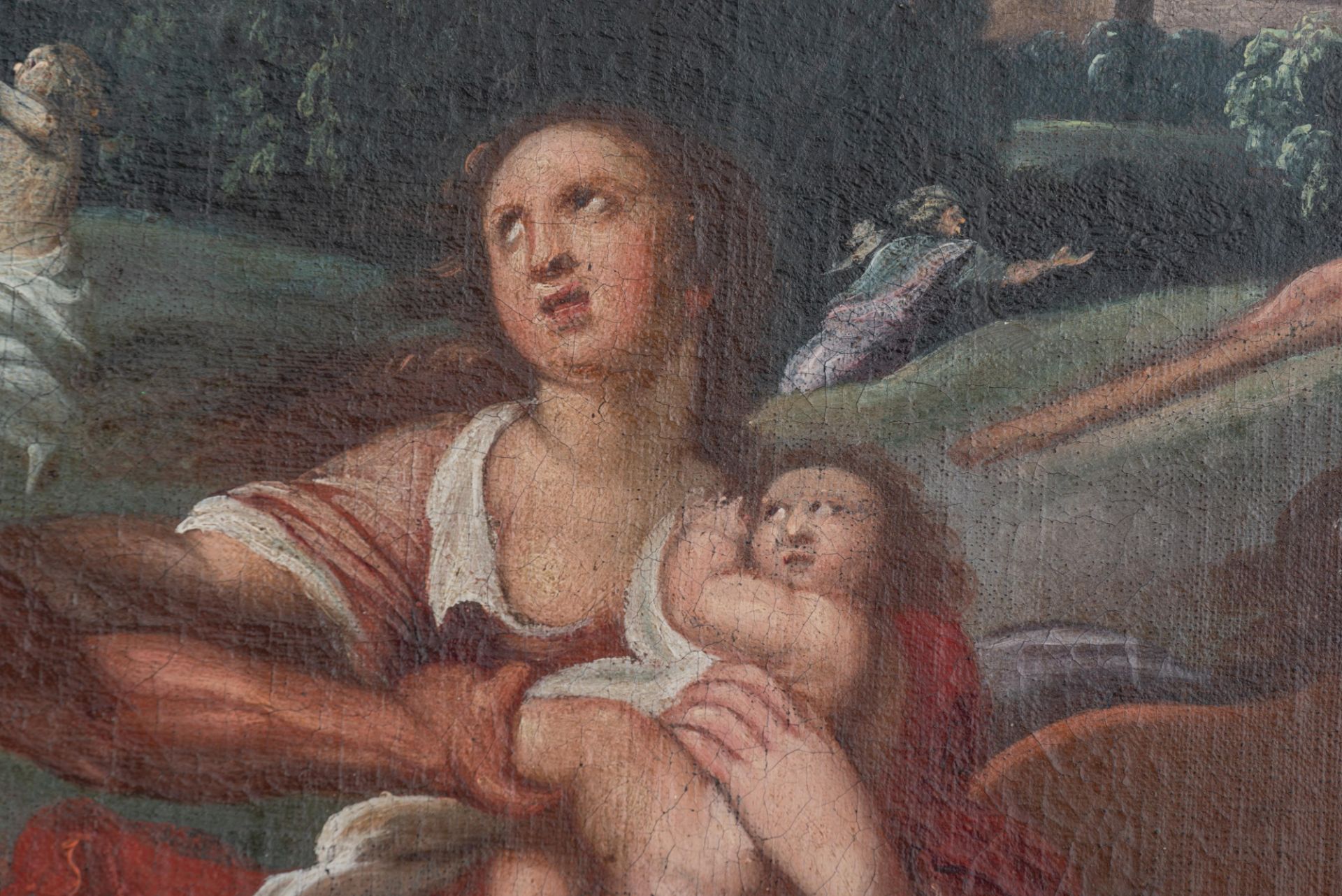 Karel van Mander (Attr.), the Infanticide in Bethlehem, oil on canvas, Late 16thC, 118 x 190 cm - Image 10 of 24
