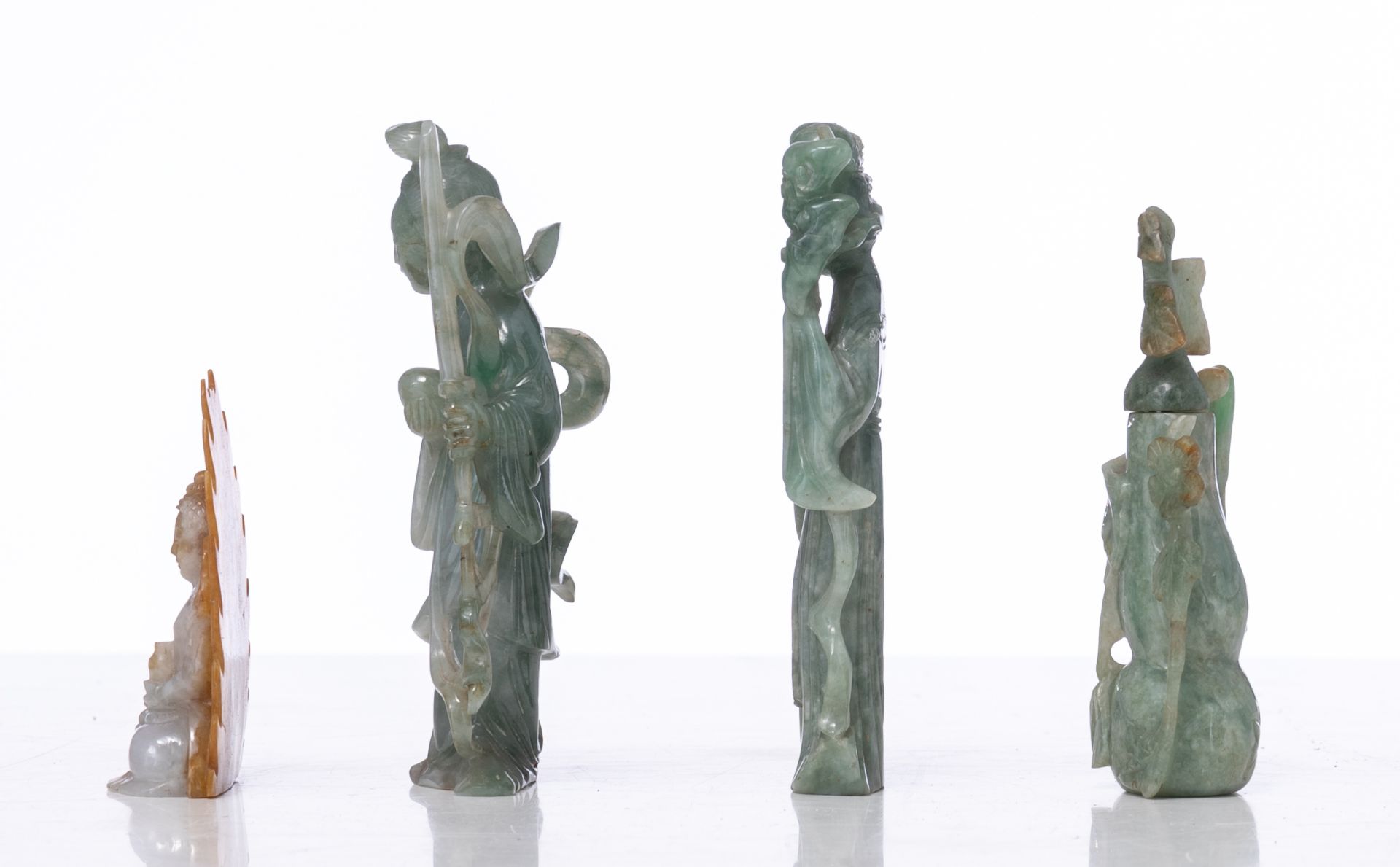 A collection of Chinese semi-precious stone figures, some late Qing,Tallest H 19,5 cm - Image 6 of 14