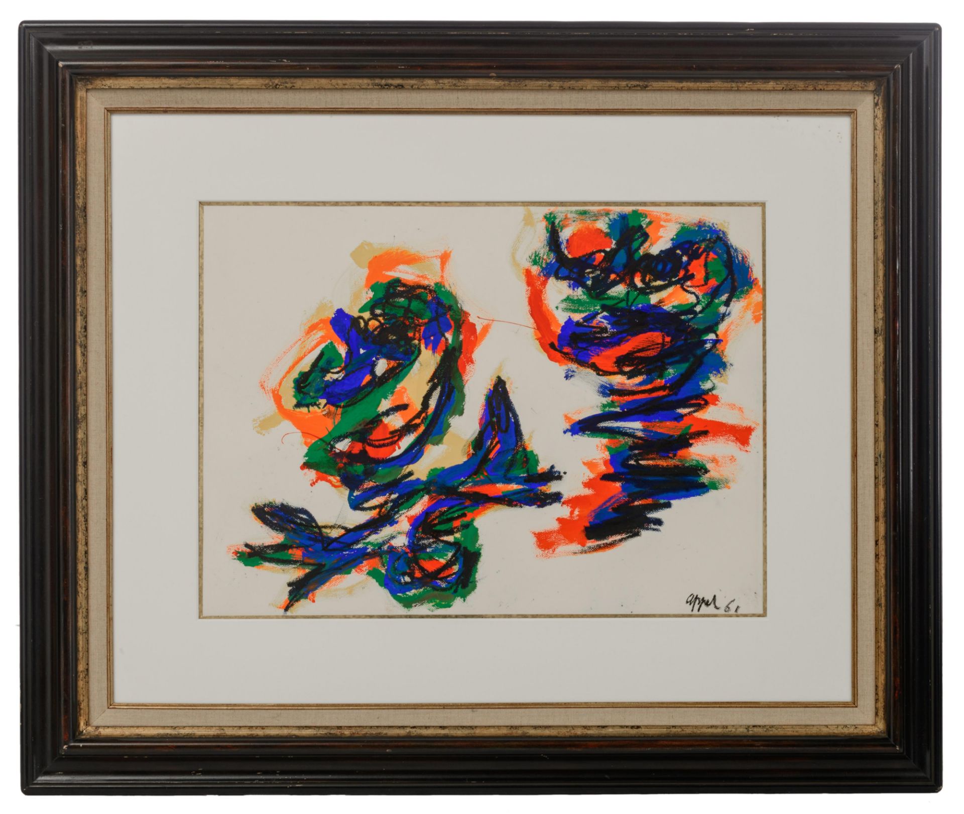 Karel Appel (1921-2006), 'Two Figures', 1961, 55 x 76 cm - Image 2 of 11