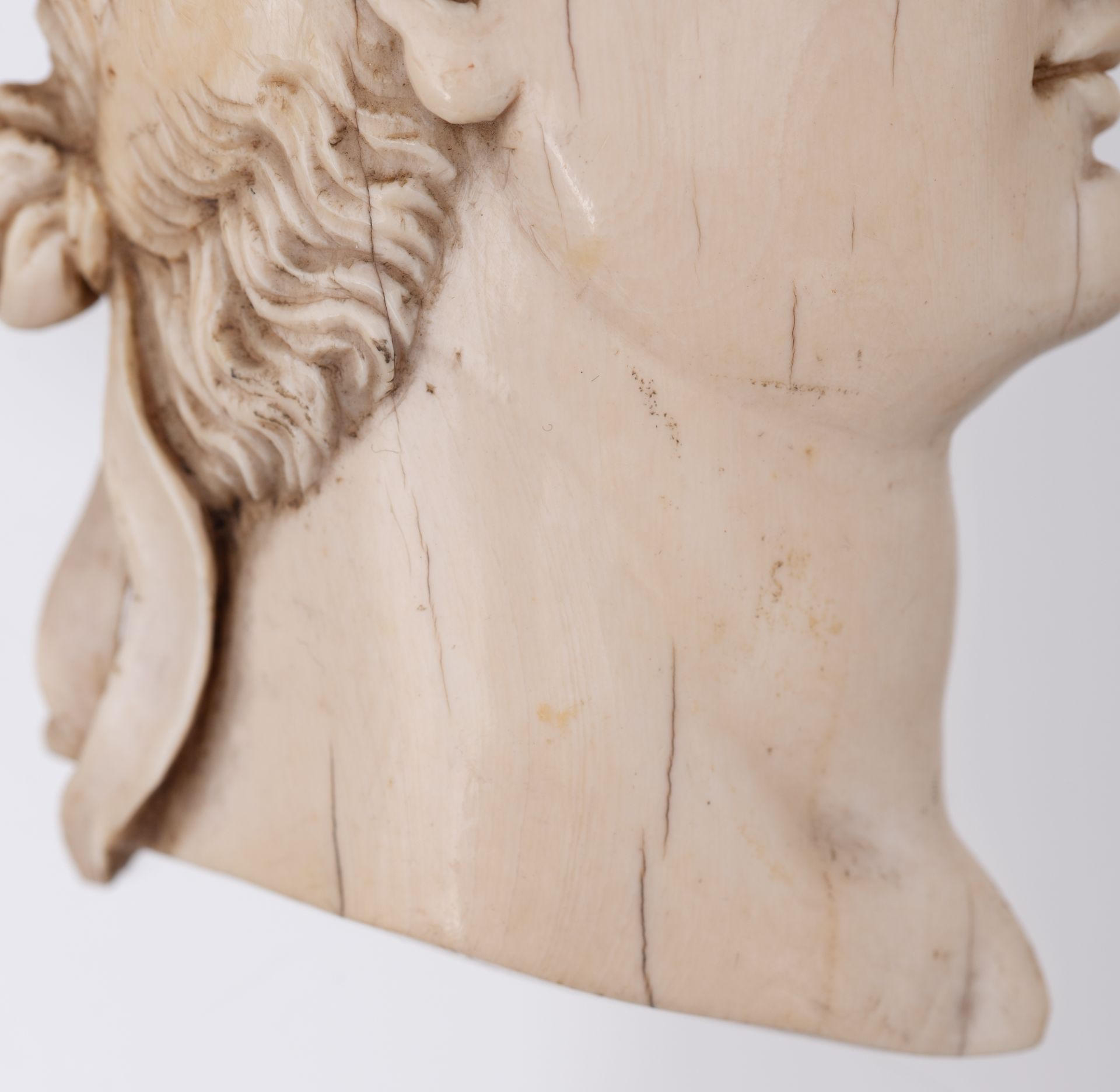 A rare series of twelve ivory profile portraits of Roman emperors, late 18thC / early 19thC, H 7,2 - - Image 11 of 36