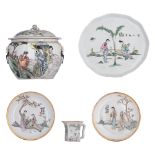 A collection of Chinese Qianjiangcai and famille rose porcelain ware, Republic period, with signed t
