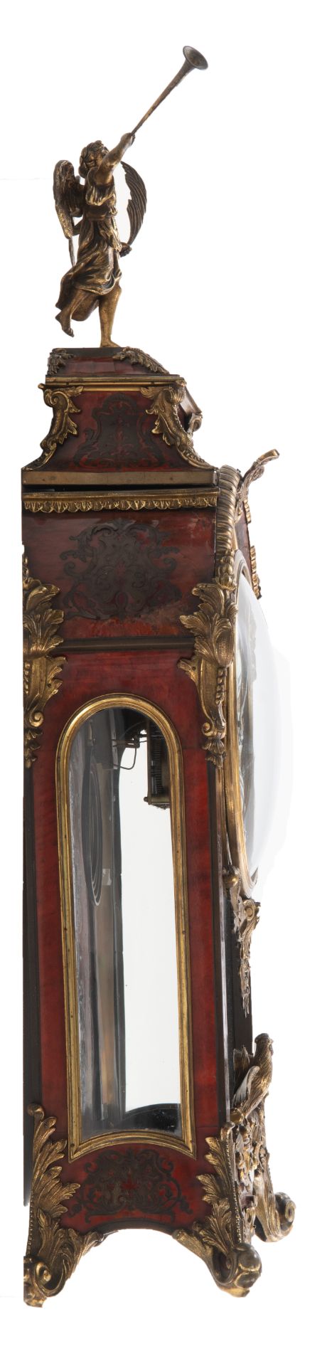 A French Régence style 'Pendule Religieuse', with Boulle marquetery, H 92 cm - Image 4 of 12