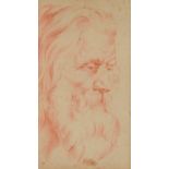 A sanguine study drawing of a bearded man, the Southern Netherlands, 17thC, 25 x 44 cm