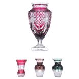 A collection of Val-Saint-Lambert vases, H 14,3 - 14,6 cm