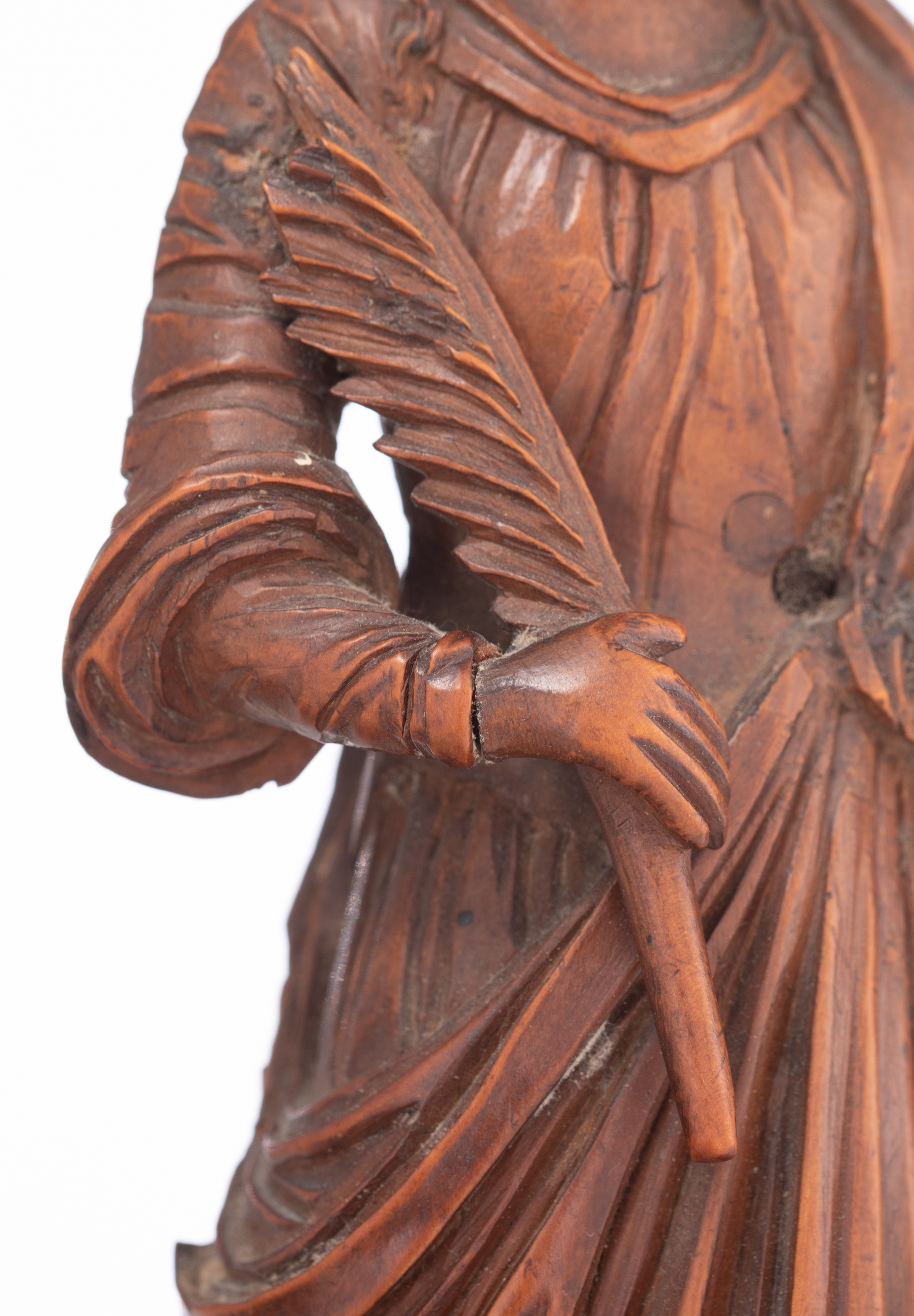 A 17thC Corpus Christi and a matching female martyr figure, 17thC, H 28 - 62 cm - Bild 11 aus 17