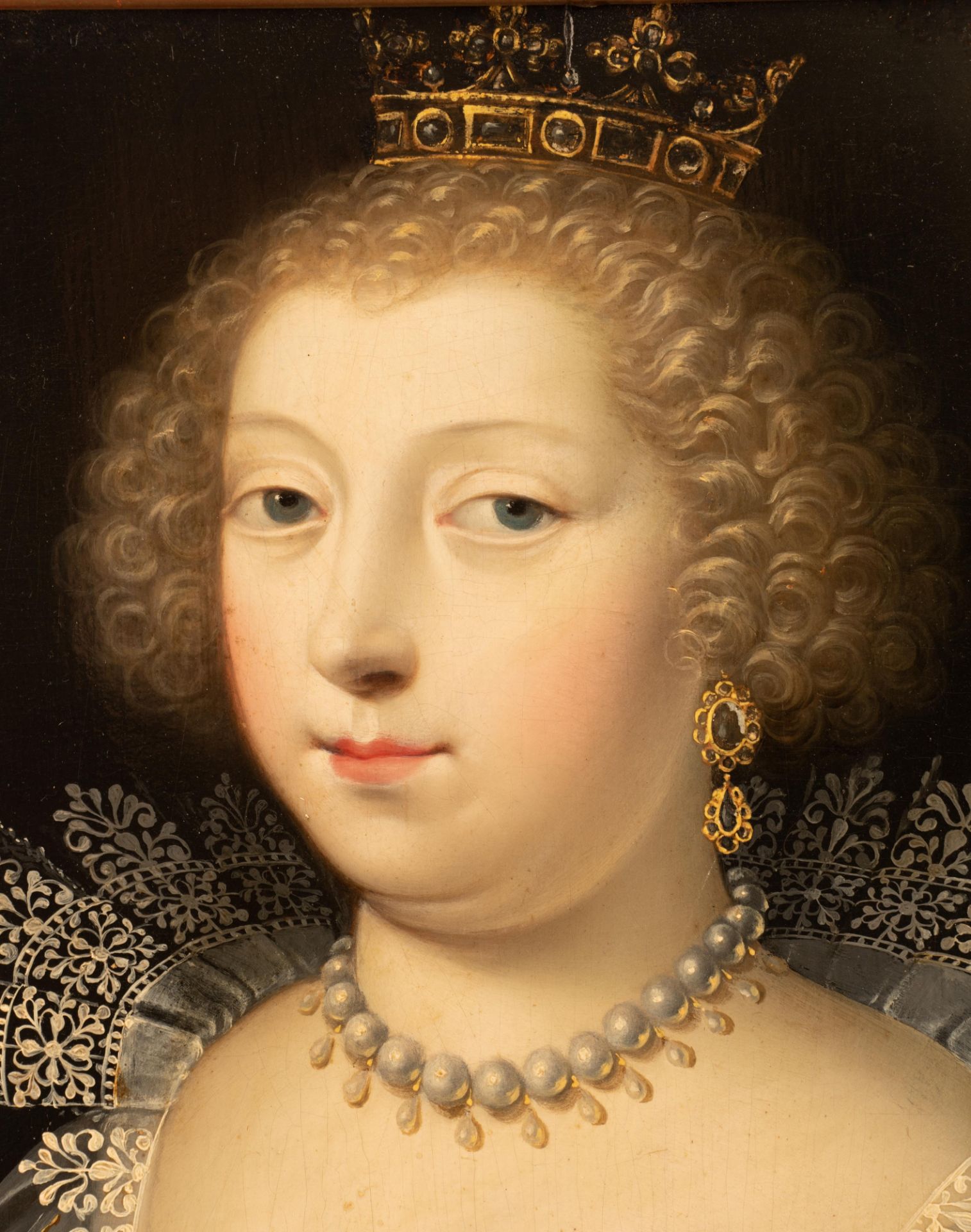 The portrait of the 'Duchesse d'Angoulême', 17thC, 26,5 x 33,5 cm - Image 6 of 10