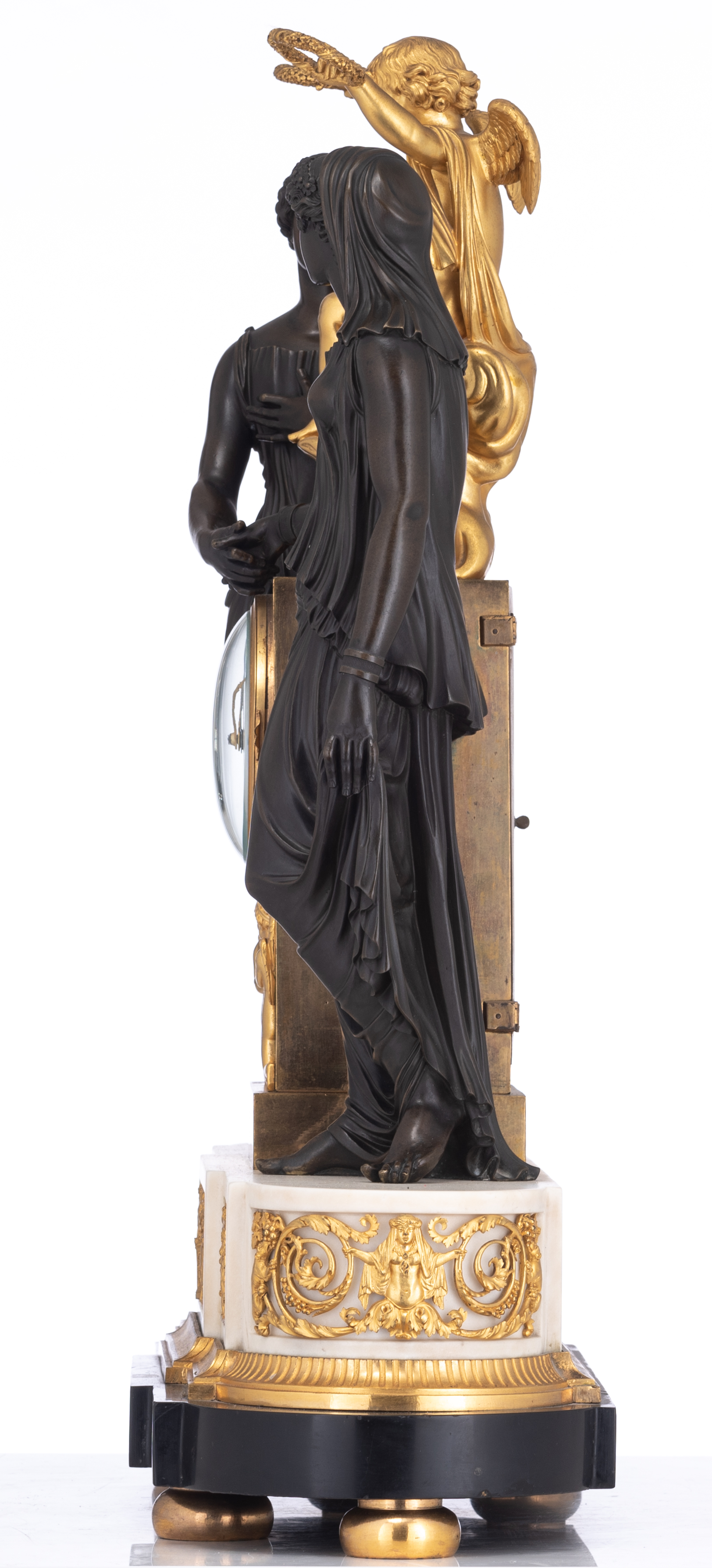 A very imposing French Neoclassical mantle clock, H 66,5 - W 60 - D 21 cm