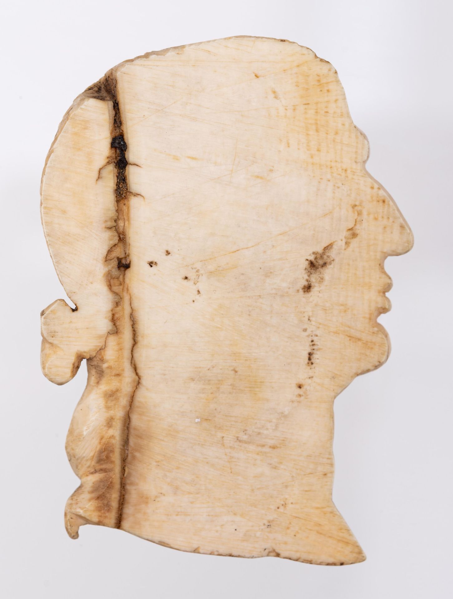 A rare series of twelve ivory profile portraits of Roman emperors, late 18thC / early 19thC, H 7,2 - - Image 4 of 36