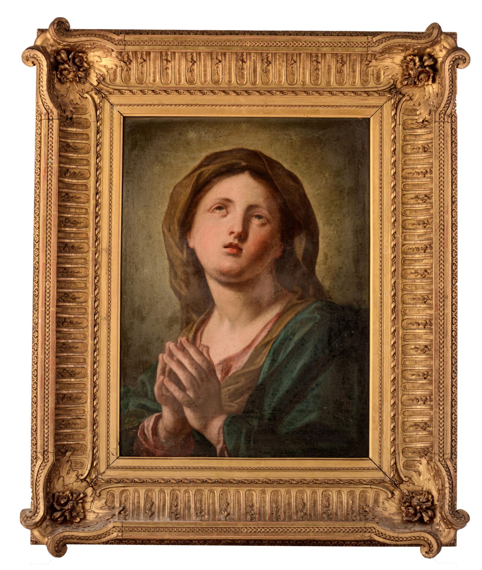 The praying Madonna, 18thC, 45 x 60 cm - Image 2 of 7