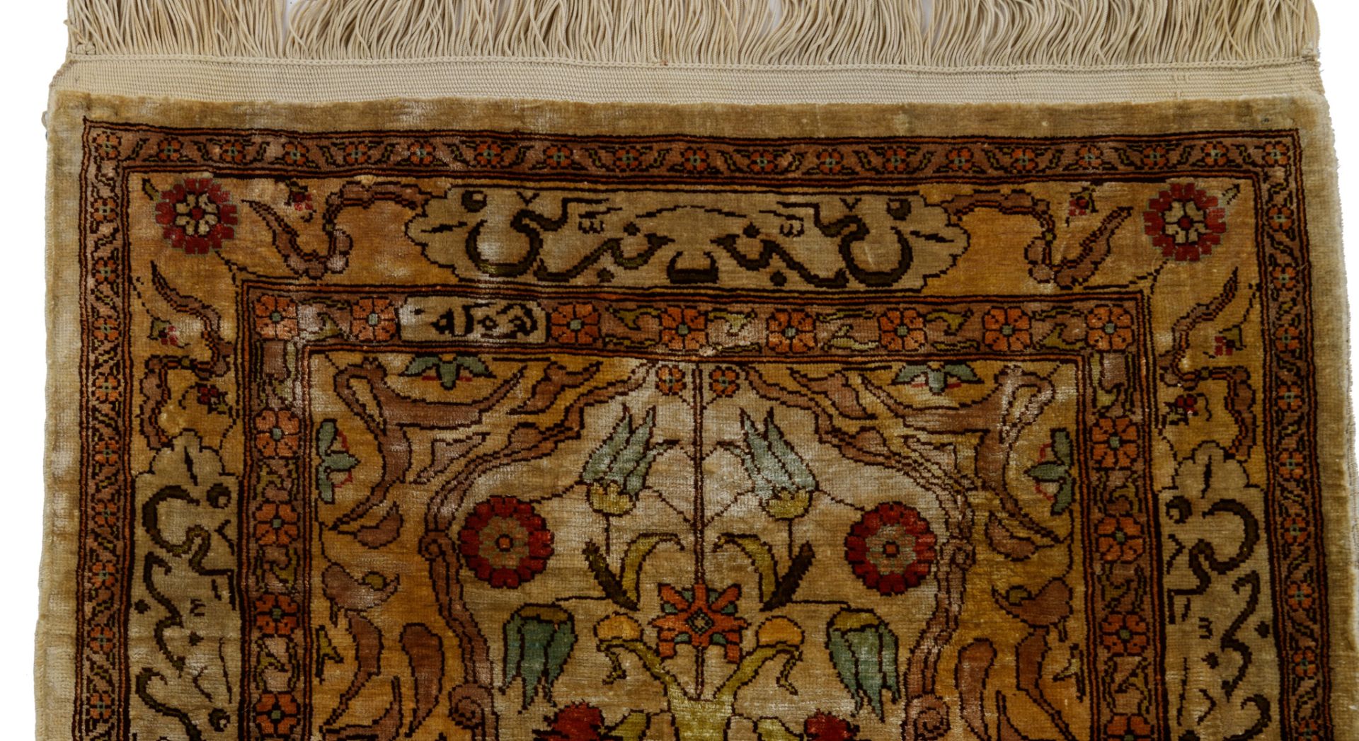 A collection of seven Oriental silk carpets, of various dimensions - Image 5 of 12