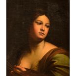 (Circle of) Carlo Maratta (1625-1713), portrait of a female artist, 50 x 64 cm