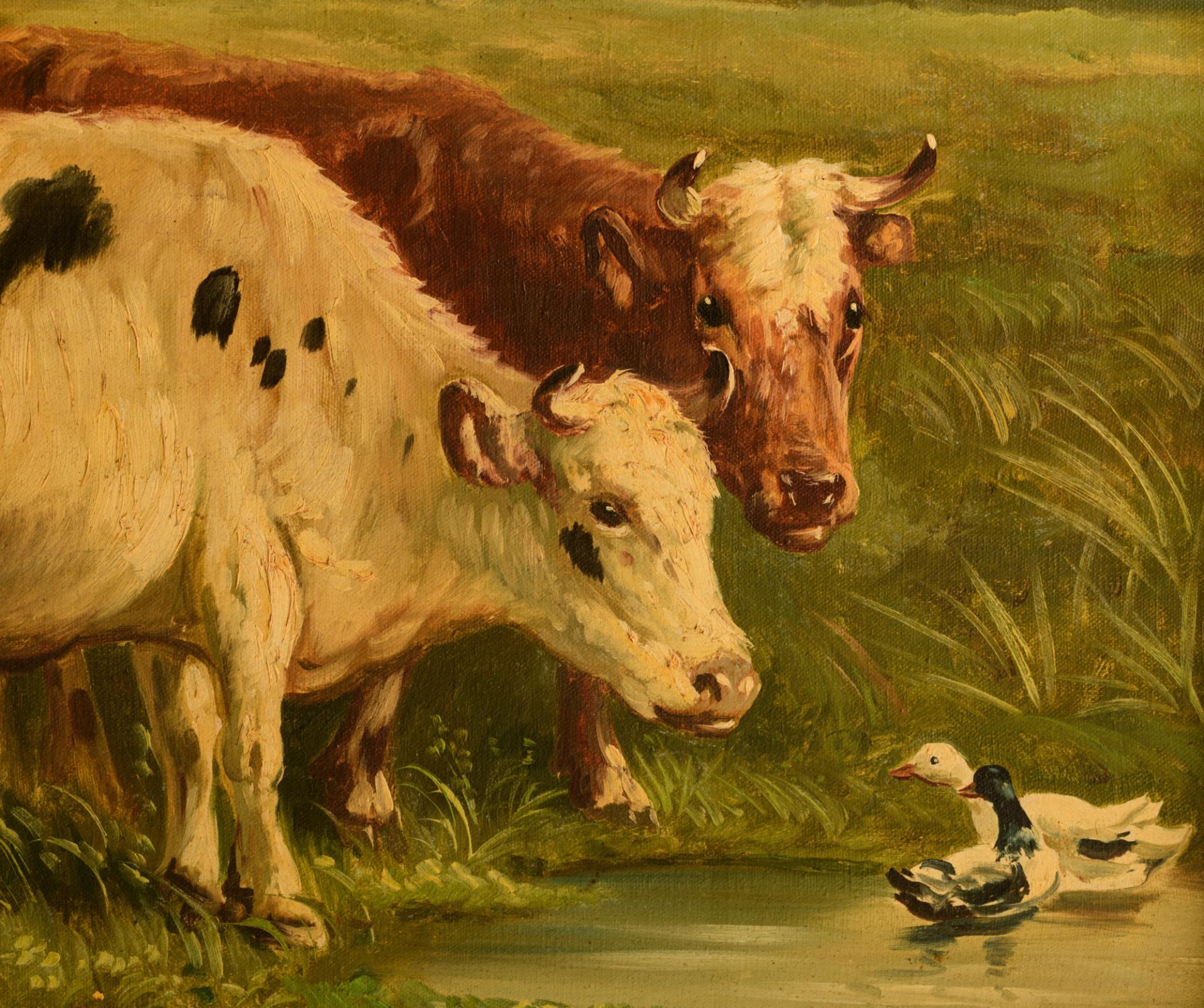 (Henri Schouten), cows in a landscape, oil on canvas, 60 x 80 cm - Image 4 of 5