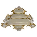 A Rococo style wall cabinet, H 60 - W 86 cm