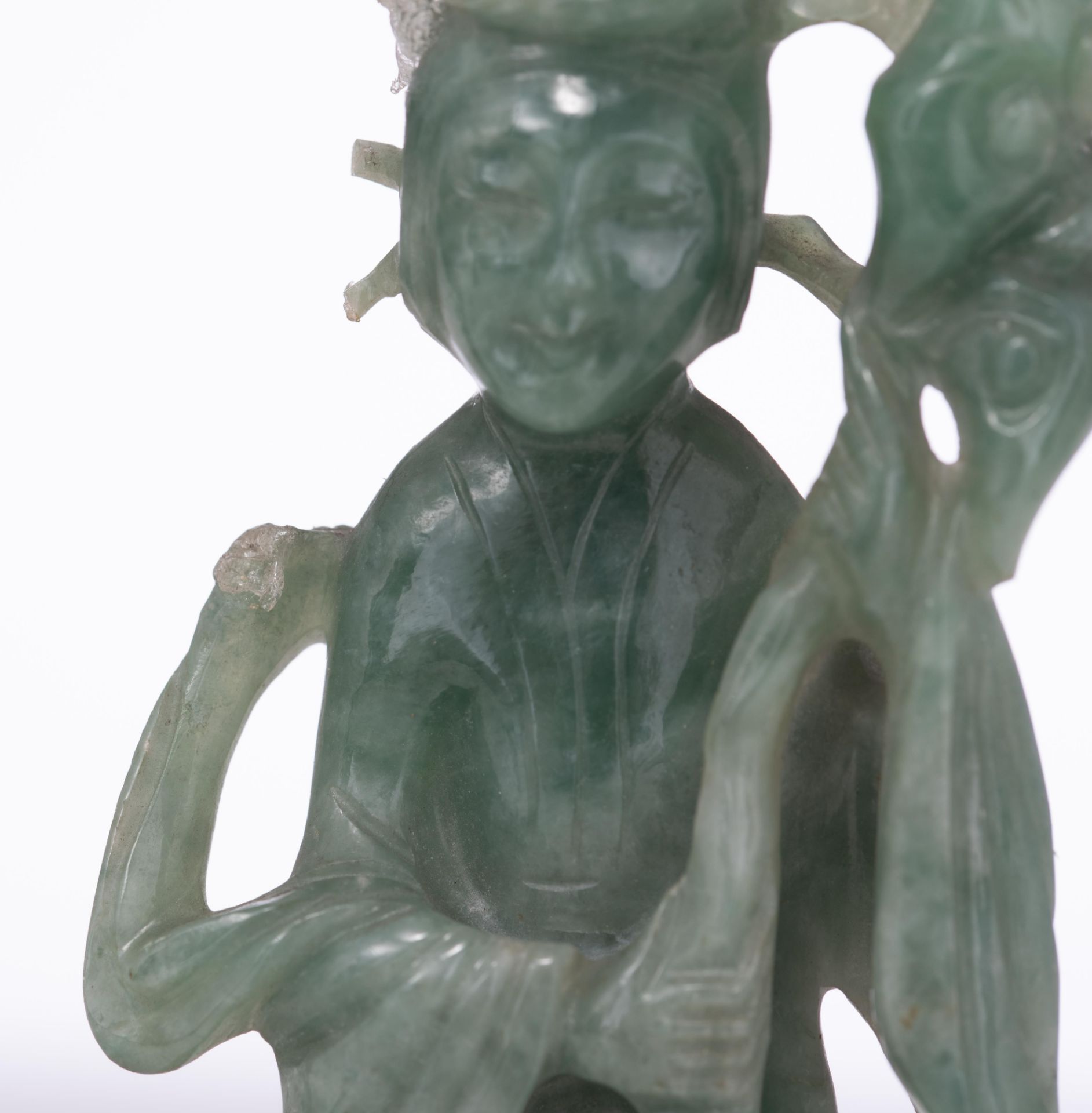 A collection of Chinese semi-precious stone figures, some late Qing,Tallest H 19,5 cm - Image 8 of 14