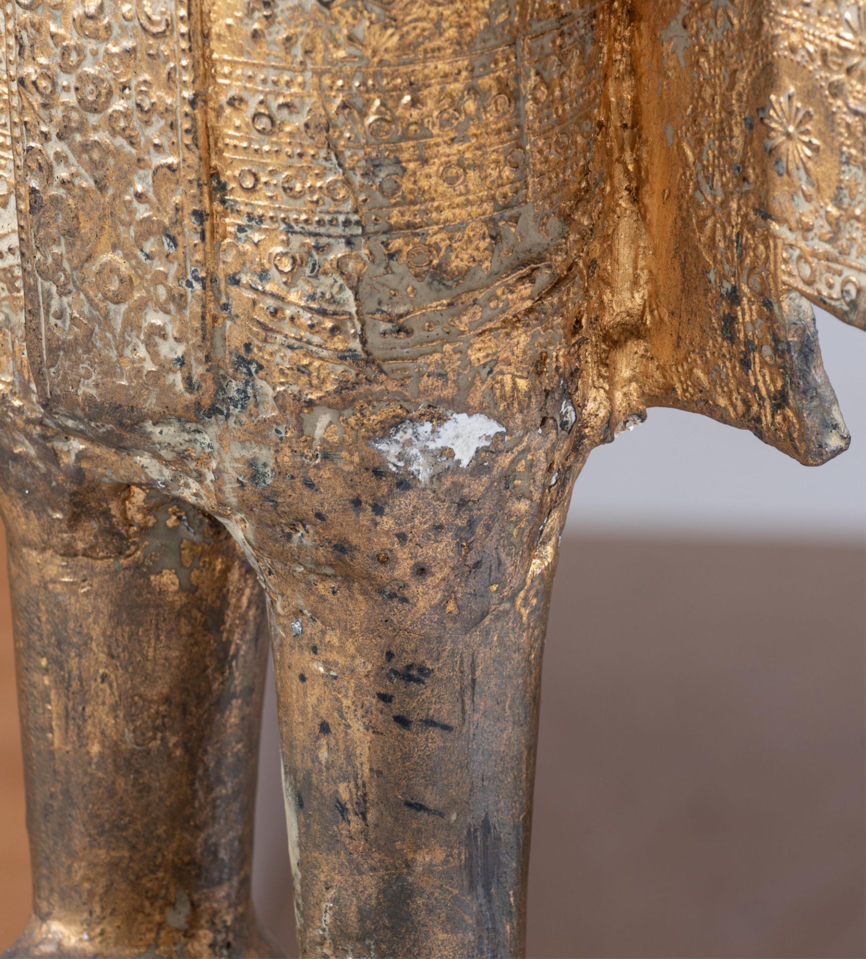 Two gilt bronze standing Buddha and a lacquered and gilt wood seated Buddha, Thailand, Tallest H 121 - Image 11 of 11