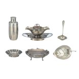 Various French and Belgian silver tableware, total weight silver: c. 1.640 g., we add two small silv