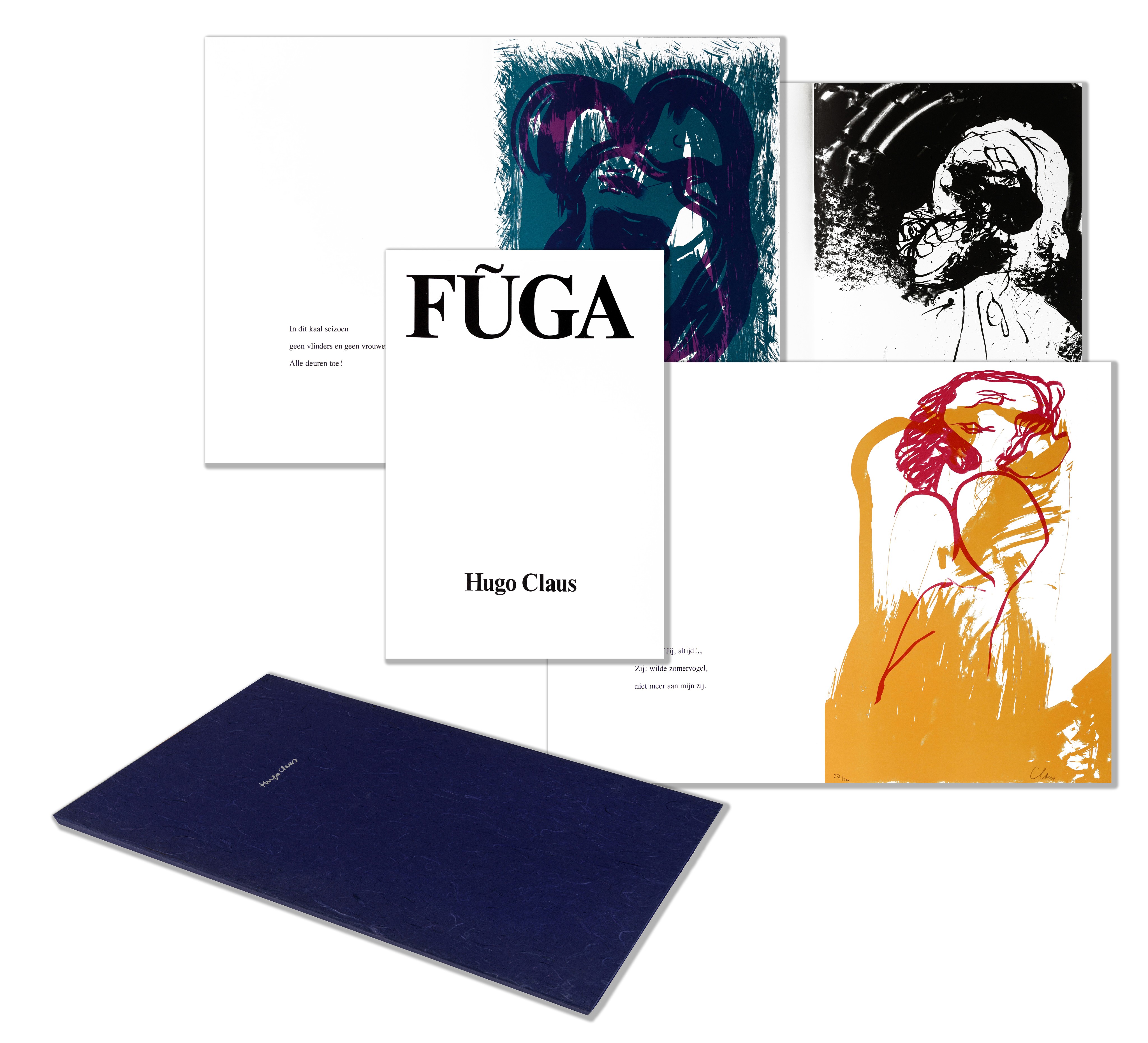 An art folder, 'Fúga' by Hugo Claus, containing 8 lithographs accompanied by a Haiku, N° 257/300