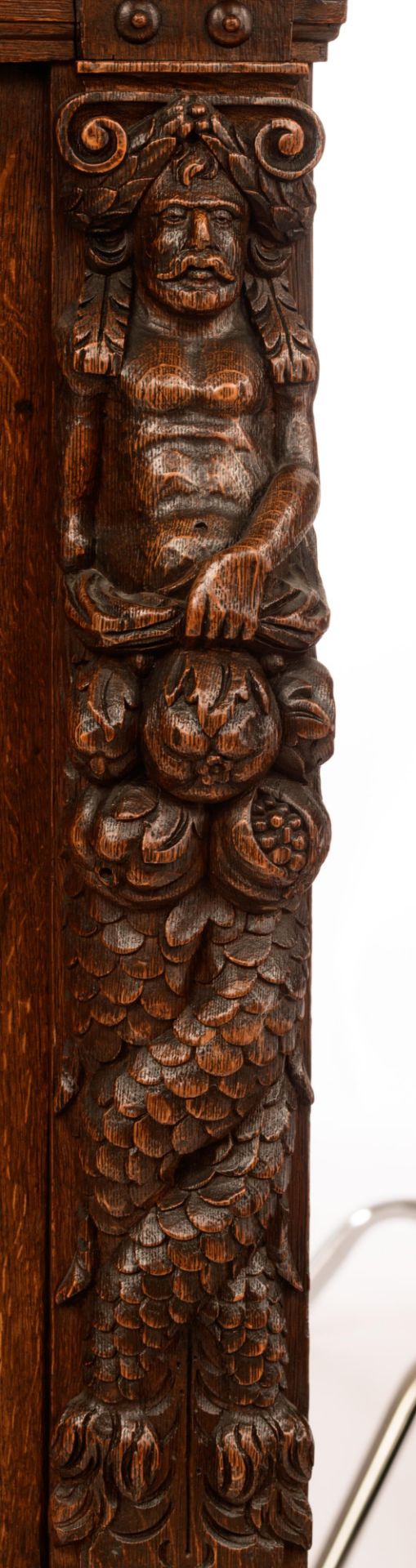 A Flemish cupboard 'bahut', 17thC and later, H 117,5 - W 181 - D 72,5 cm - Image 9 of 12