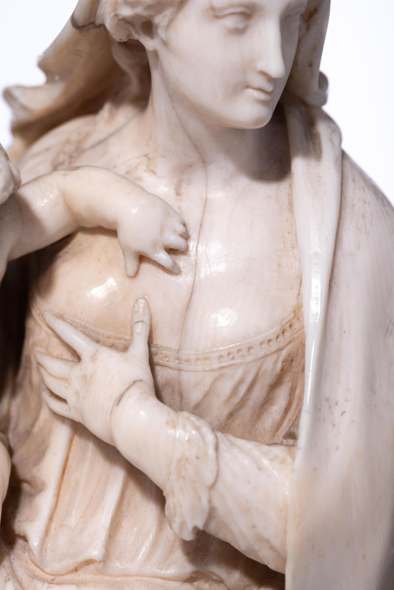 An exceptional Flemish Baroque ivory Madonna on the crescent moon, 17th/18thC, H 36 cm - Image 13 of 34