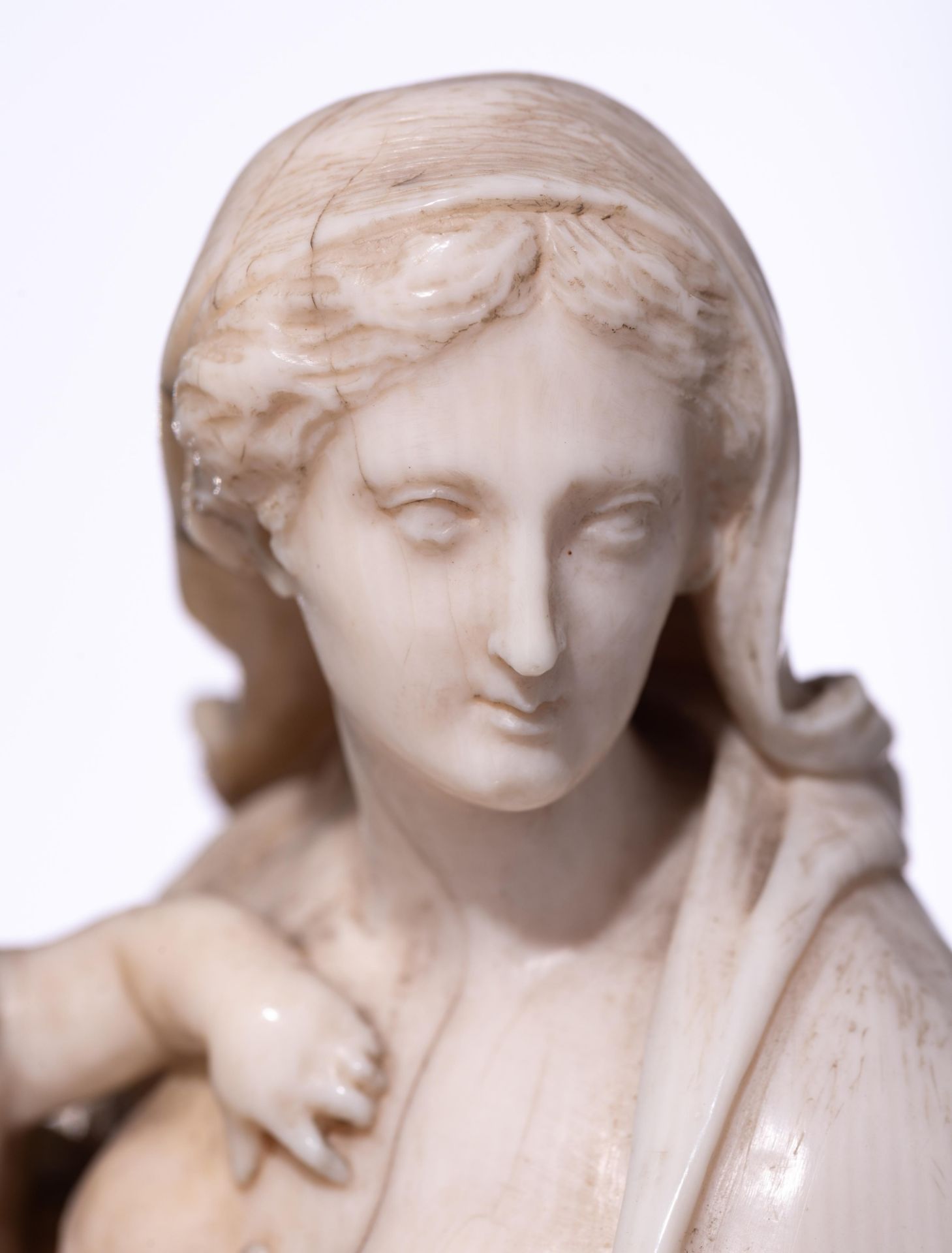 An exceptional Flemish Baroque ivory Madonna on the crescent moon, 17th/18thC, H 36 cm - Image 12 of 34