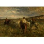 Otto Karl Kasimir von Thoren, herding the cows, 19thC, 32 x 46 cm