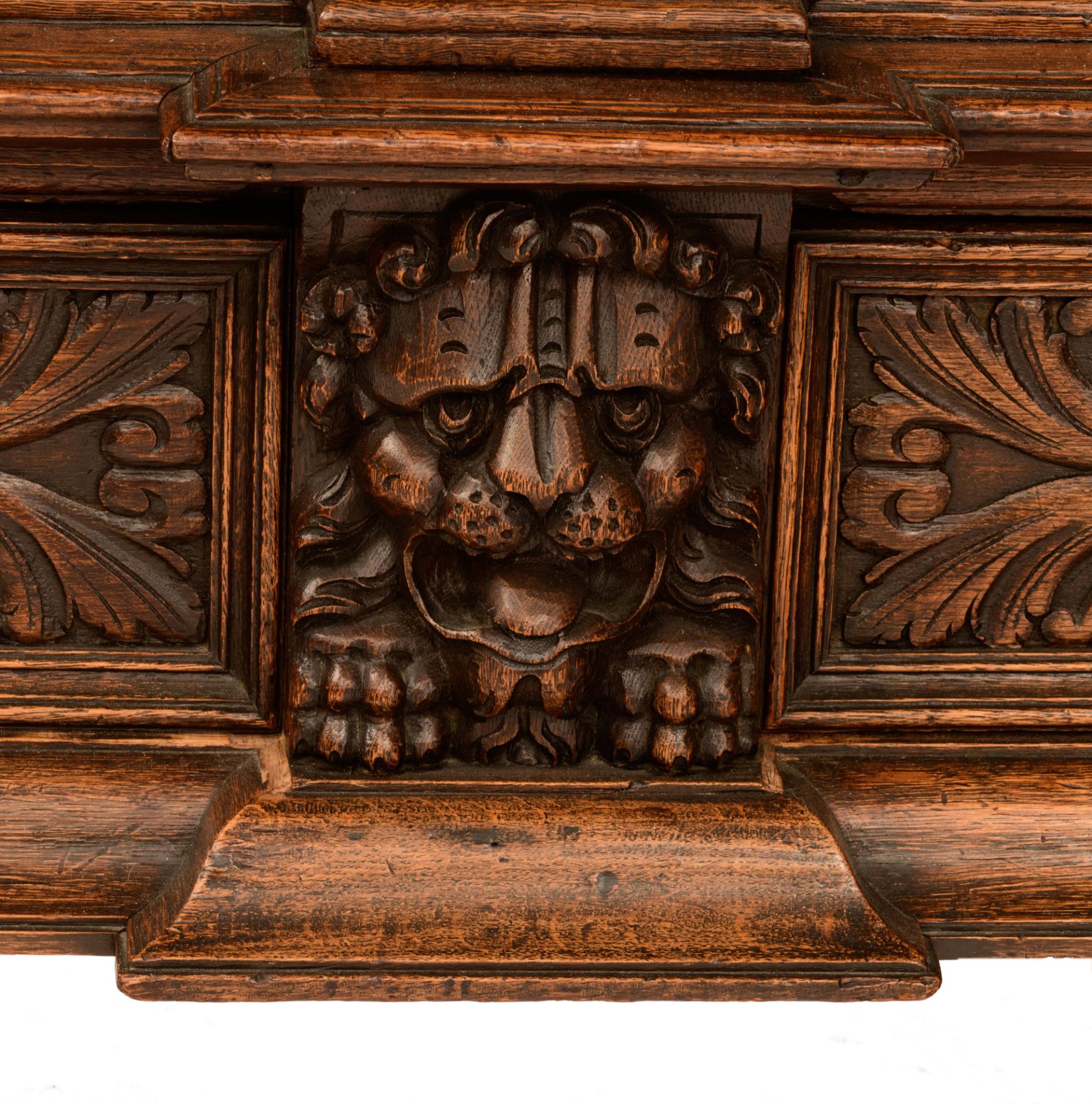 A Dutch-Zeelandic oak four-doors pillar cupboard, 17thC, H 210 - W 162 - D 61 cm - Image 7 of 9