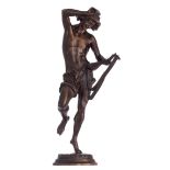 A. Charlier, a Bacchus figure, patinated bronze, 19thC, H 27,5 cm