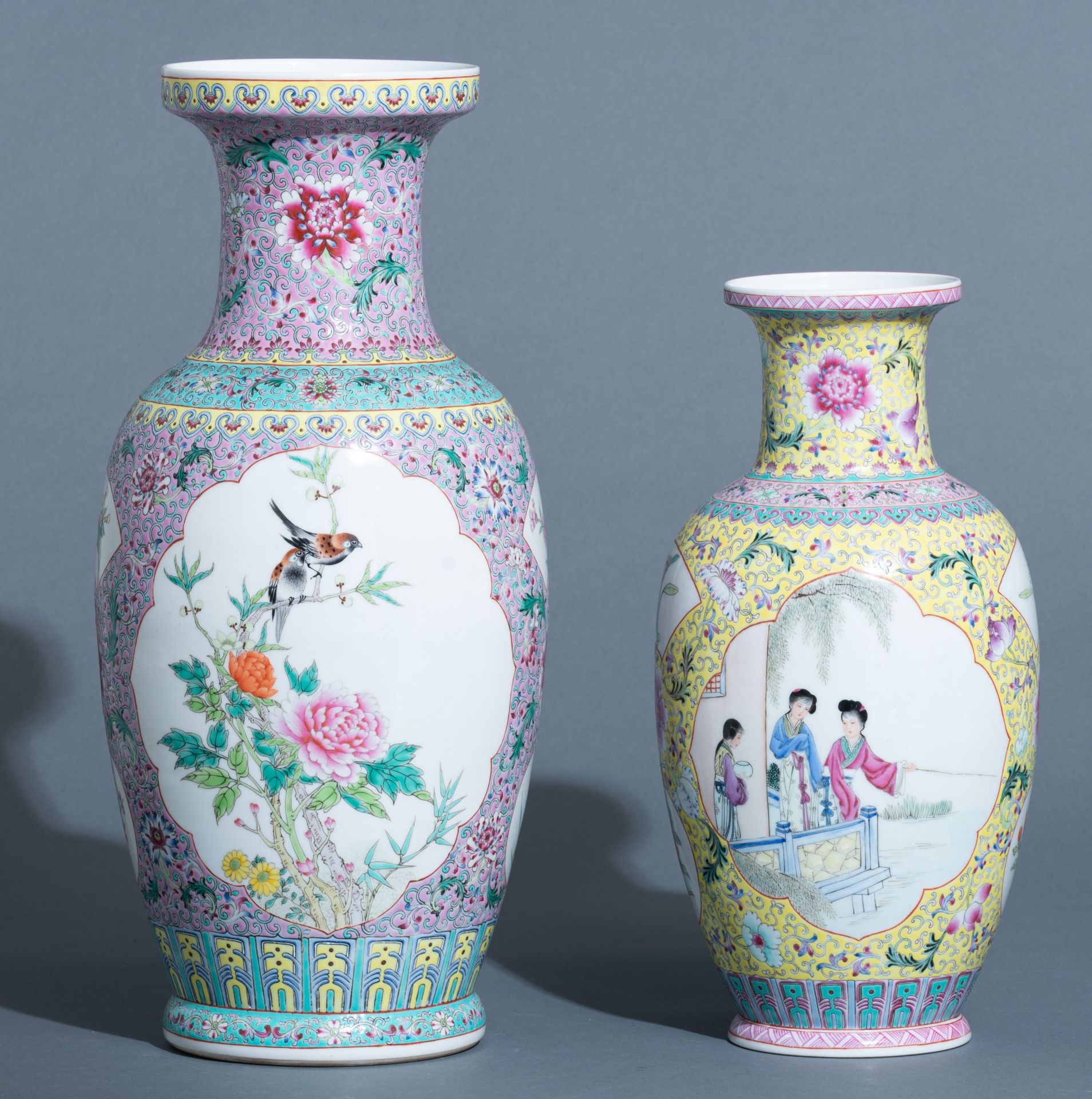 A collection of Chinese vases and figures, 20thC, Tallest H 47 cm - Image 12 of 17
