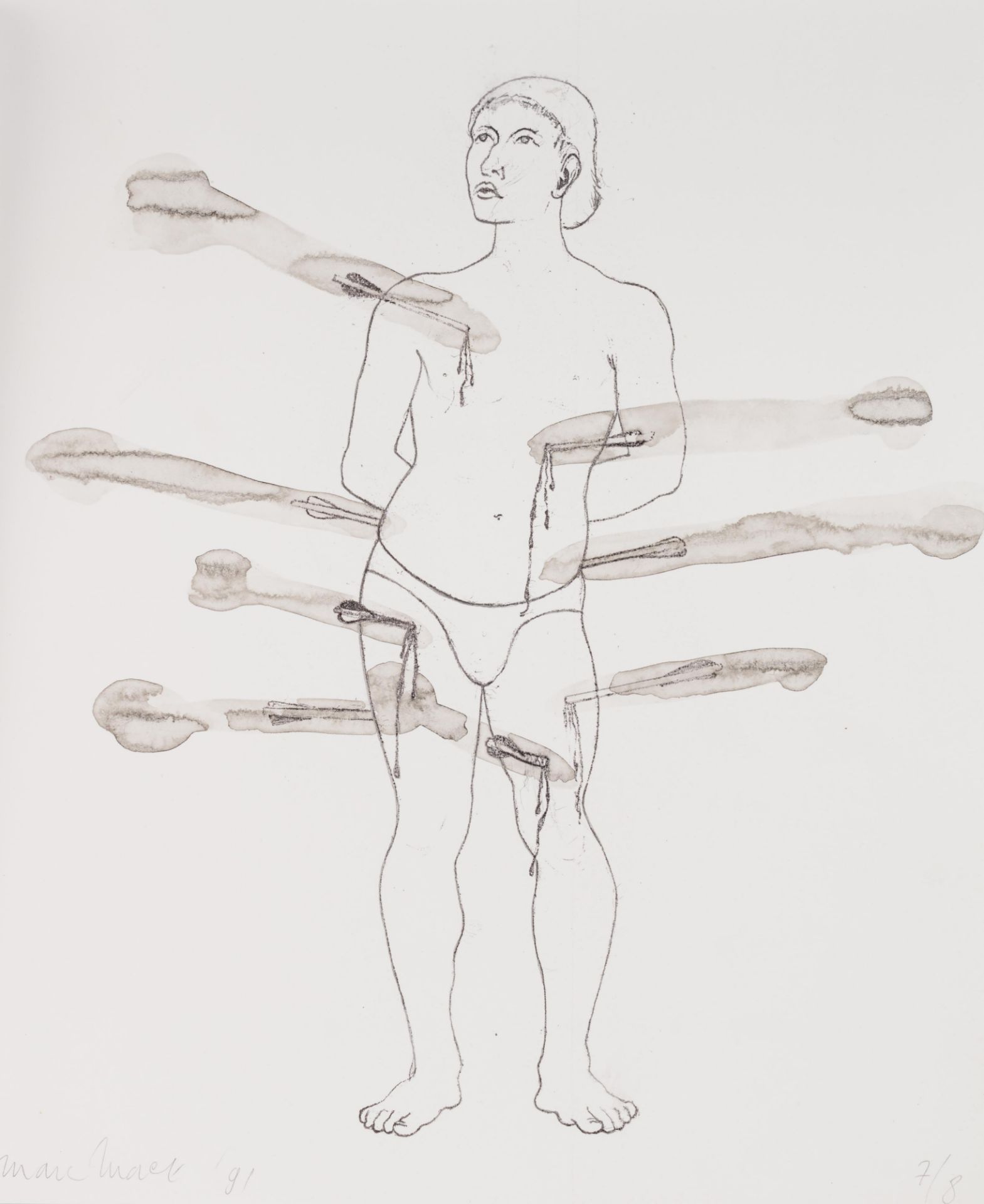 Marc Maet (1955-2000), a collection of 8 drawings, 1991, 21 x 30 - 23 x 28 cm - Image 16 of 17