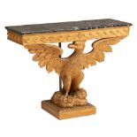An exceptional eagle console table, in the manner of William Kent, H 78 - W 108 - D 39,5 cm