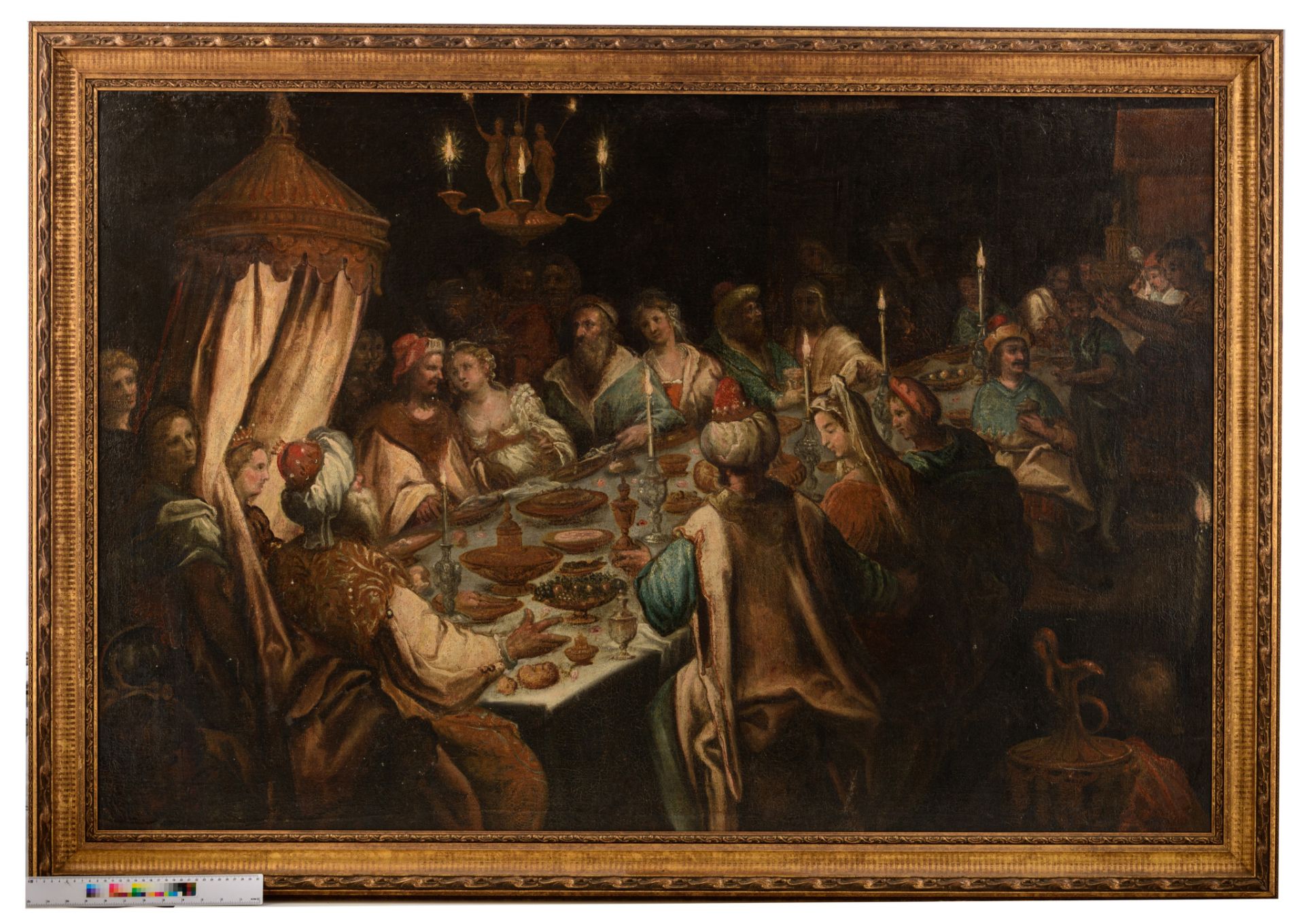 Follower of Frederik van Valckenborch, 'The feast of King Belshazzar', 99 x 149 cm - Image 8 of 8