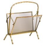 A Maison Bagues inspired faux bamboo magazine rack, H 49 - W 46 - D 19 cm