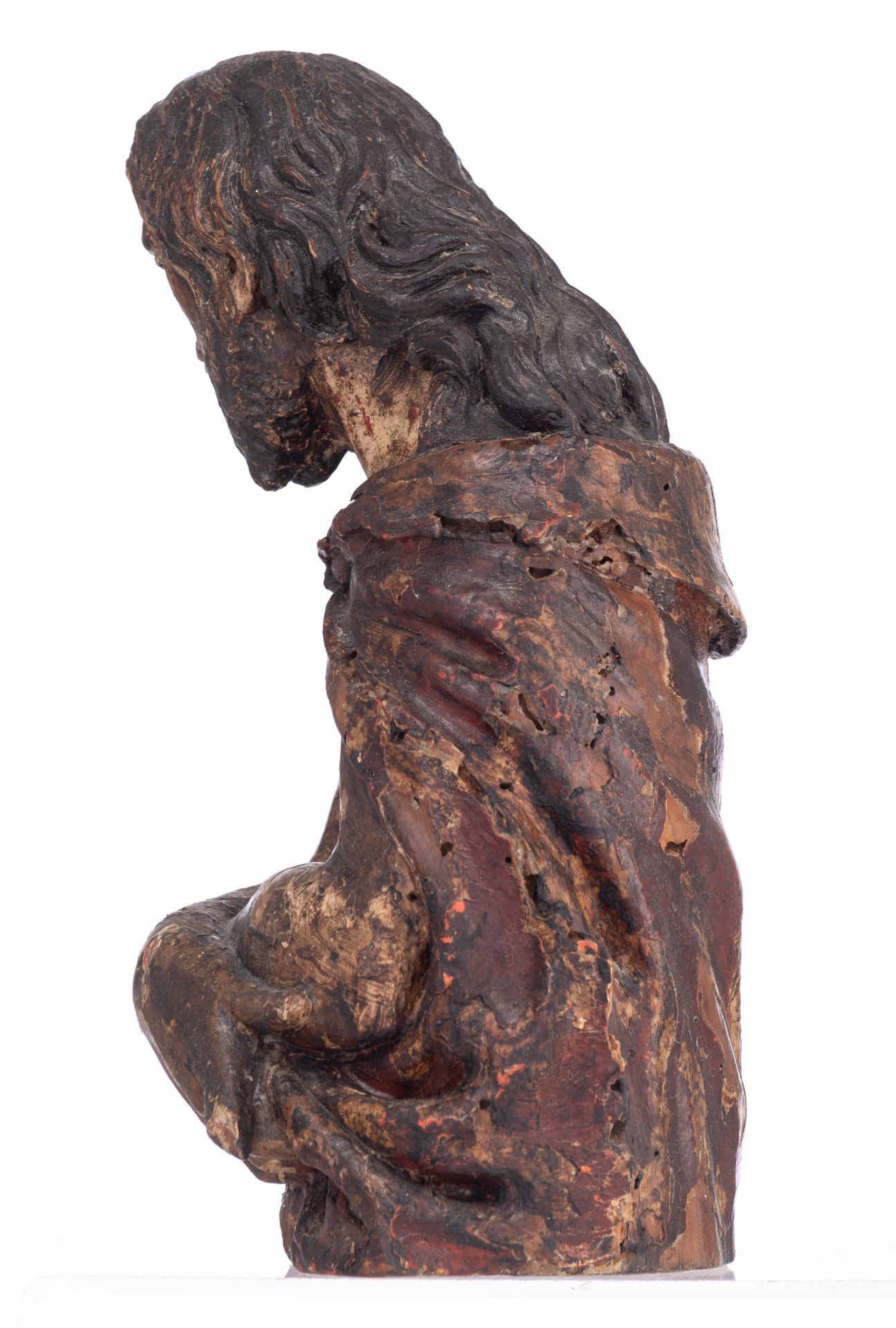 The half-length bust of Christ 'Ecce Homo', late 16thC, H 26 cm - Image 3 of 8