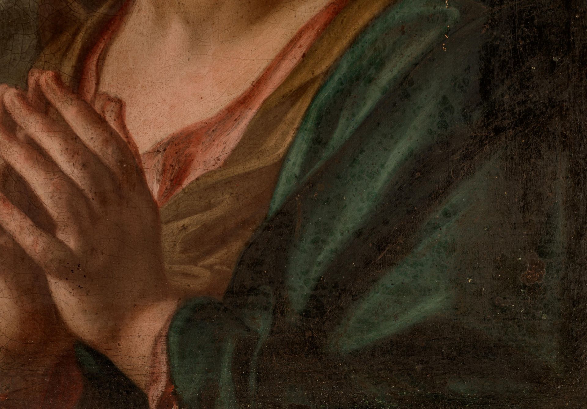 The praying Madonna, 18thC, 45 x 60 cm - Image 6 of 7